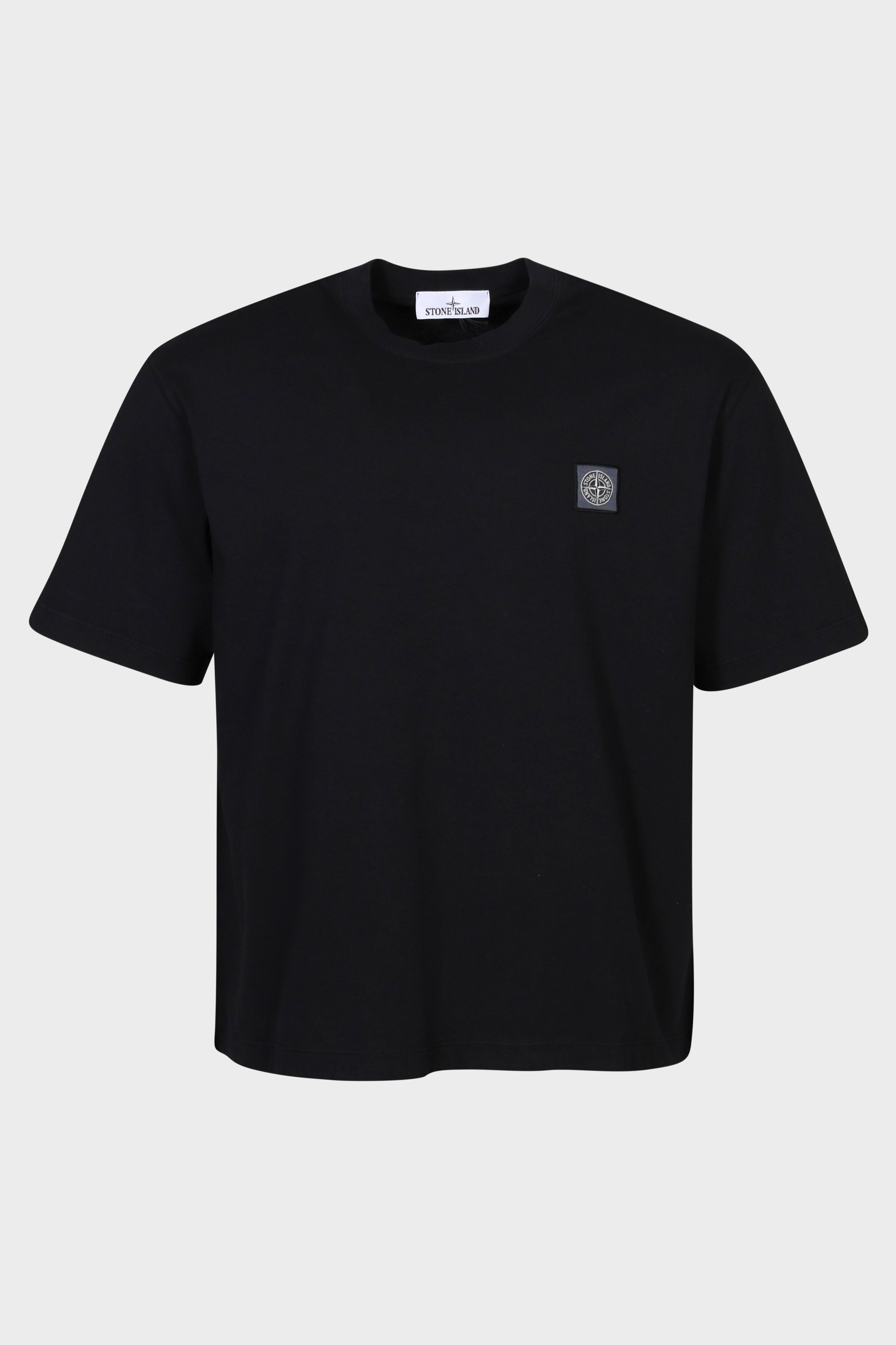 STONE ISLAND Loose Fit Logo T-Shirt in Black