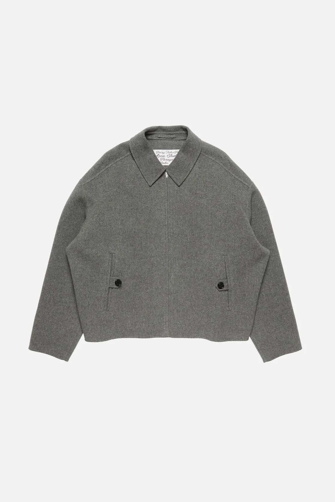 ACNE STUDIOS Boxy Fit Wool Jacket in Vintage Grey Melange