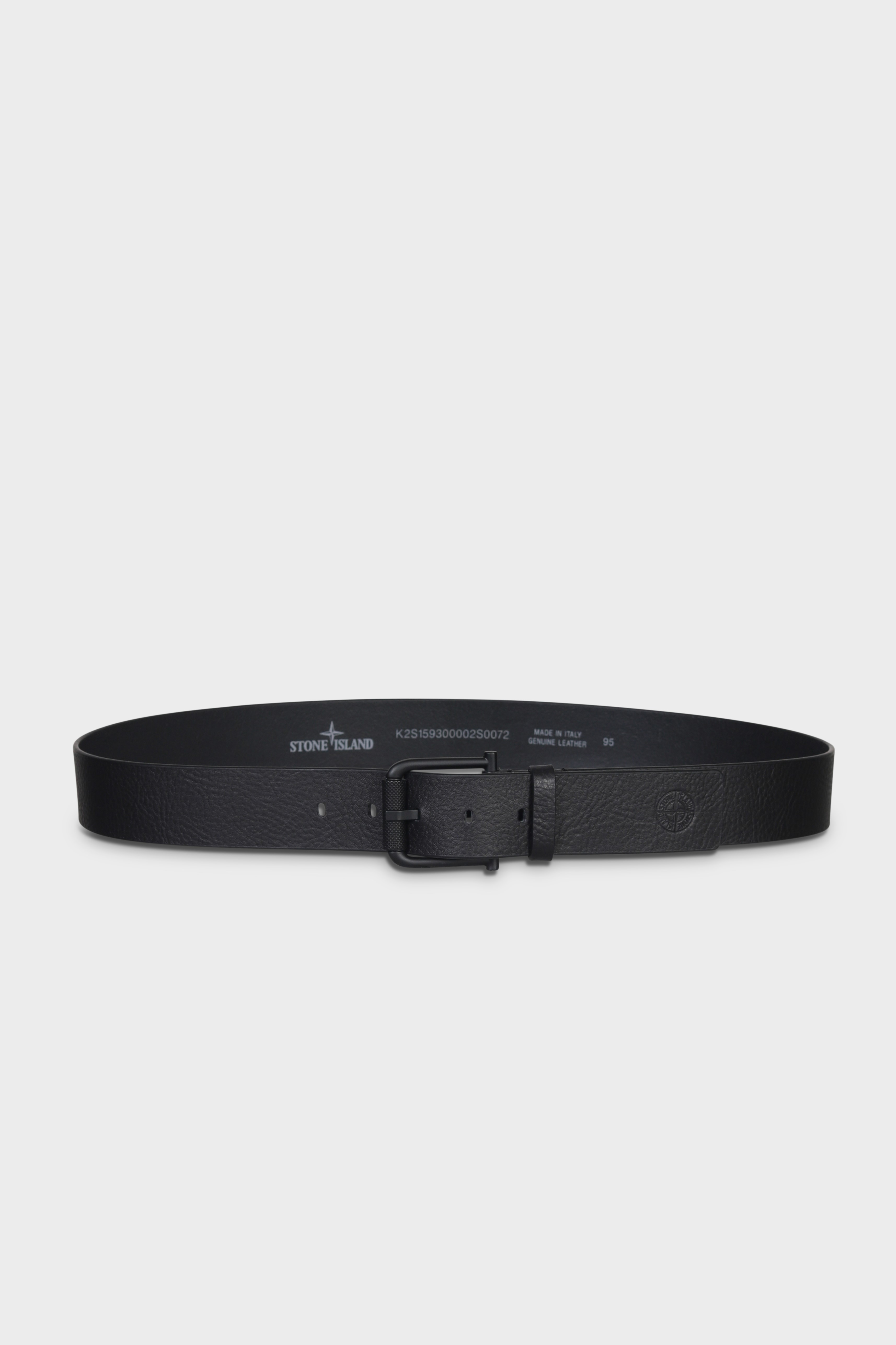 STONE ISLAND Leather Belt in Black