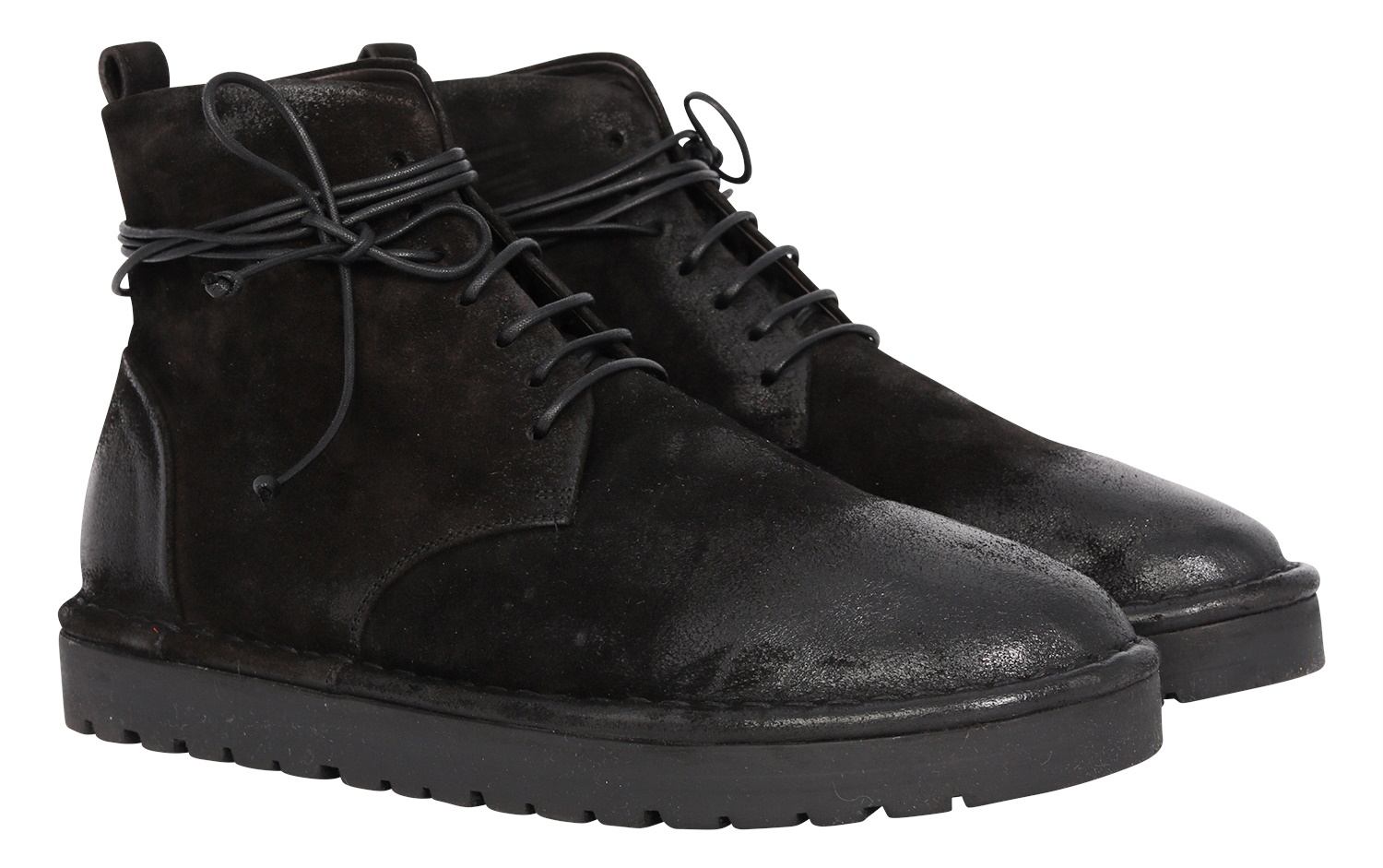 Marsèll Combat Boots Vintage Black Calf Leather