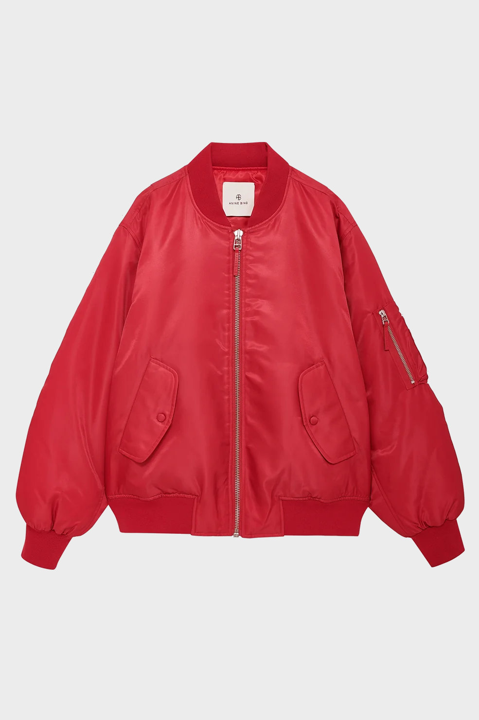 ANINE BING Leon Bomber Jacket in Red