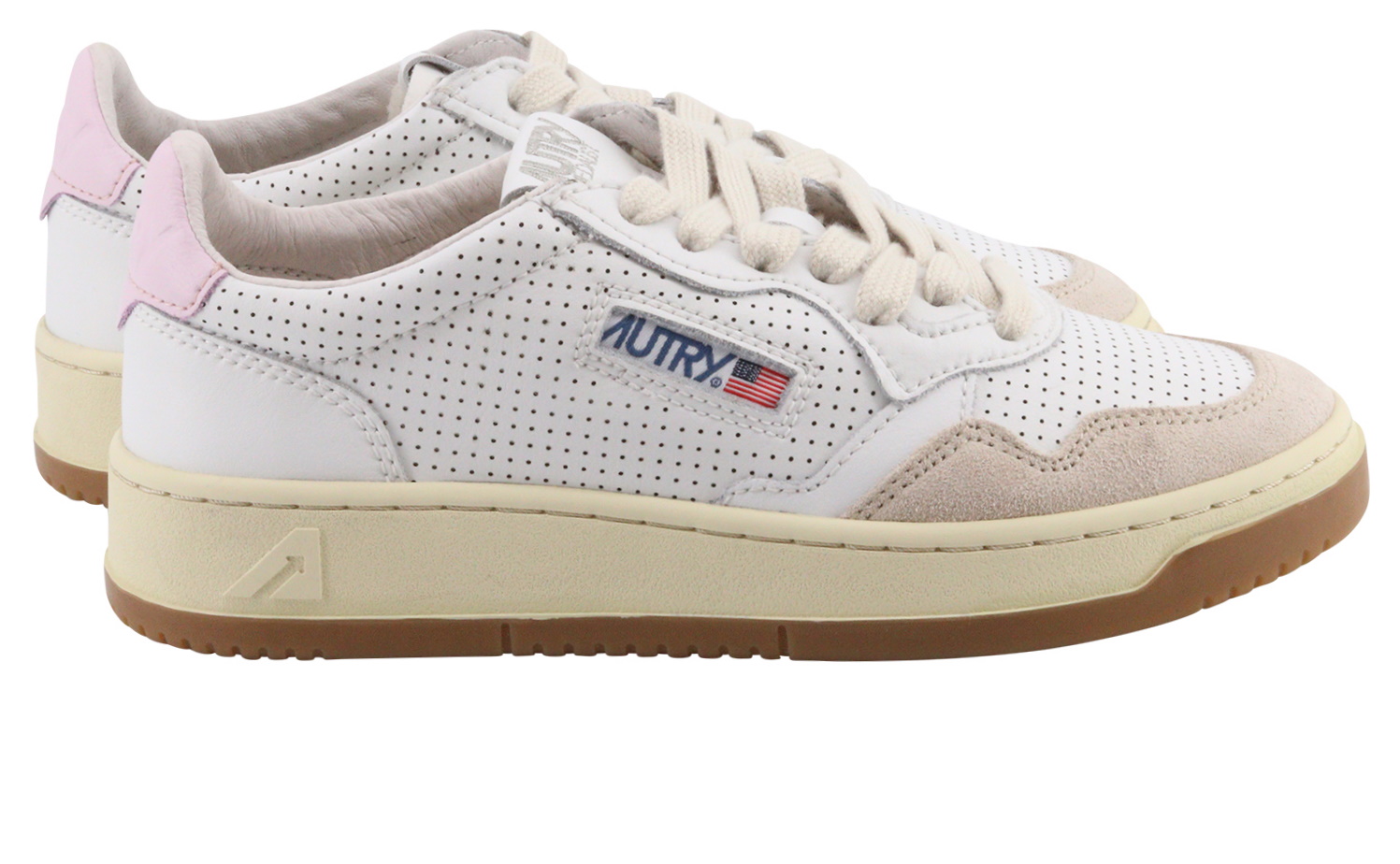 Autry Action Shoes Vintage Sneaker Suede/Toe White/Pink