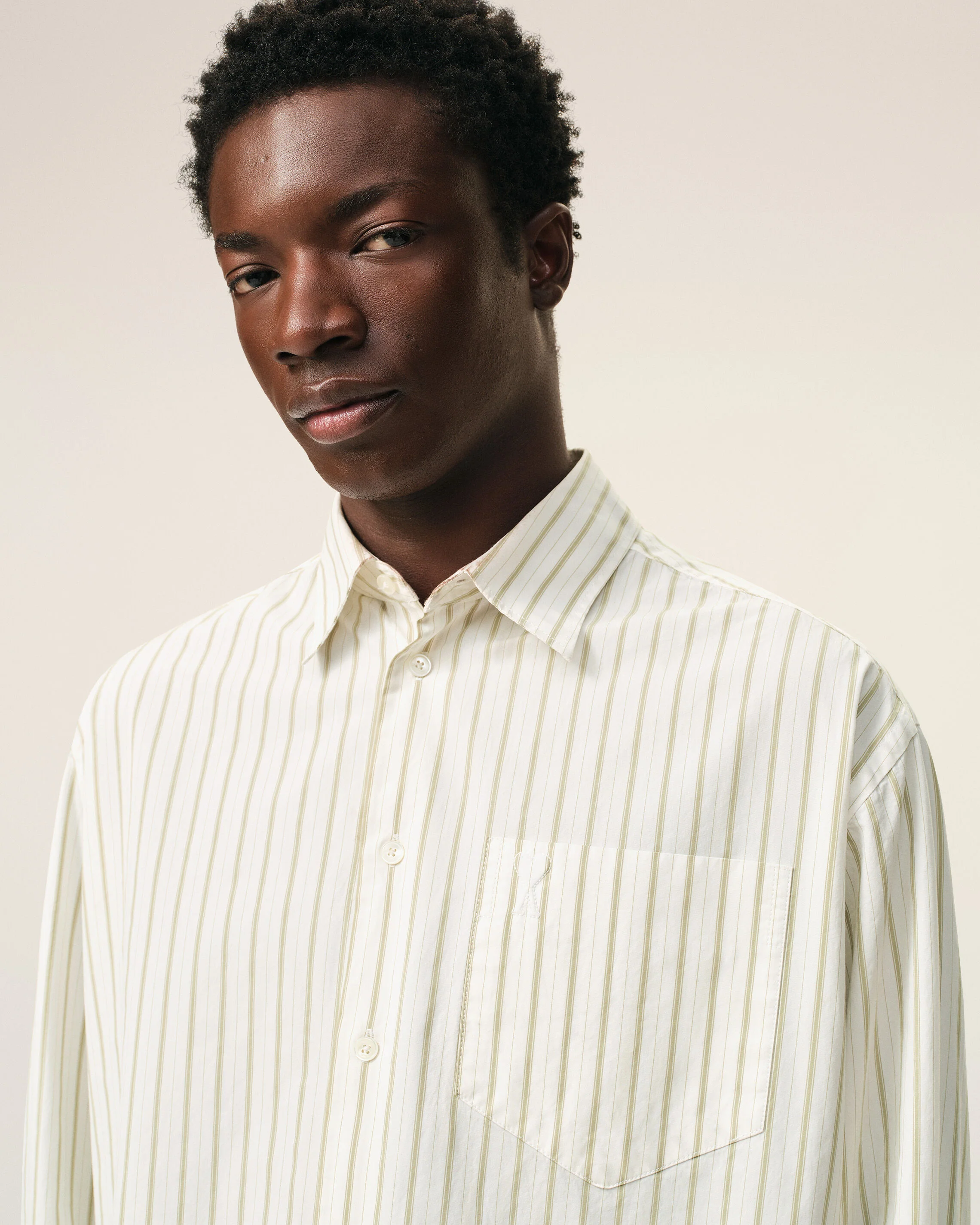 AMI PARIS de Coeur Boxy Fit Shirt in White/Matcha