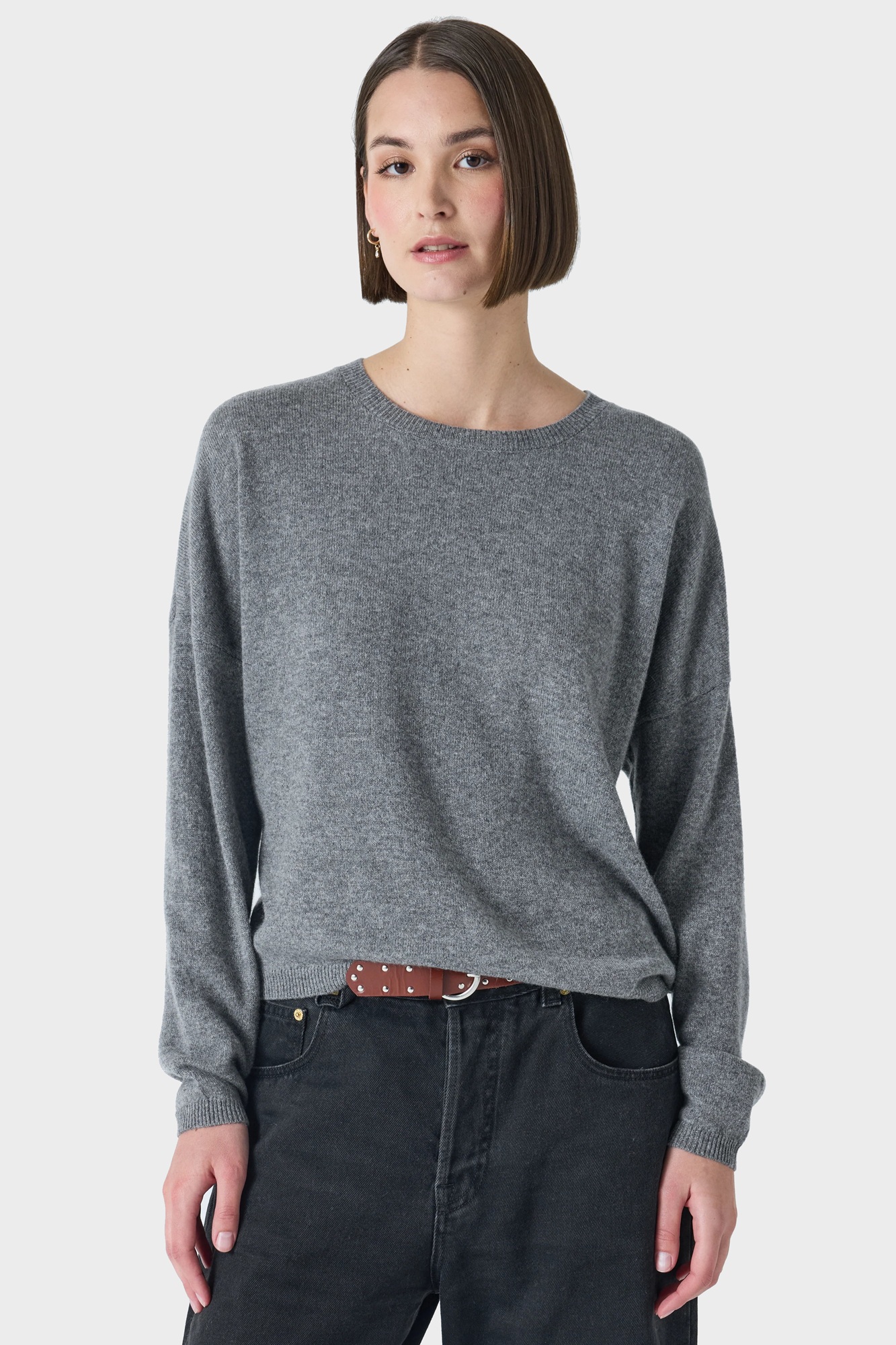 ABSOLUT CASHMERE Kaira Sweater in Dark Grey Melange