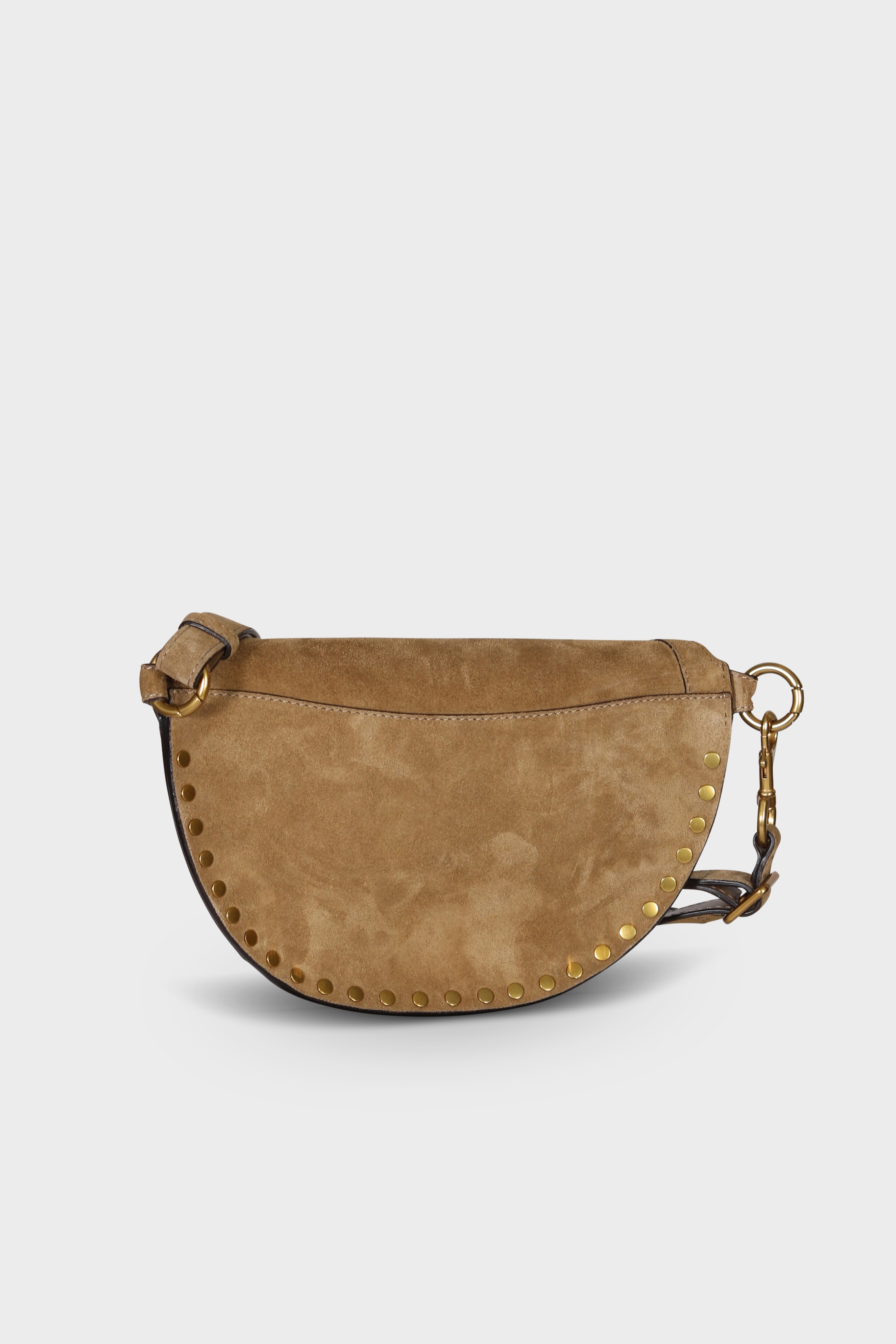 ISABEL MARANT Skano Fannypack in Taupe Velvet with Studs