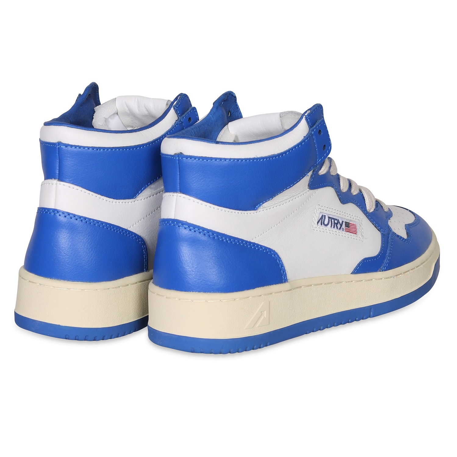 AUTRY ACTION SHOES Mid Sneaker in White/Princ Blue