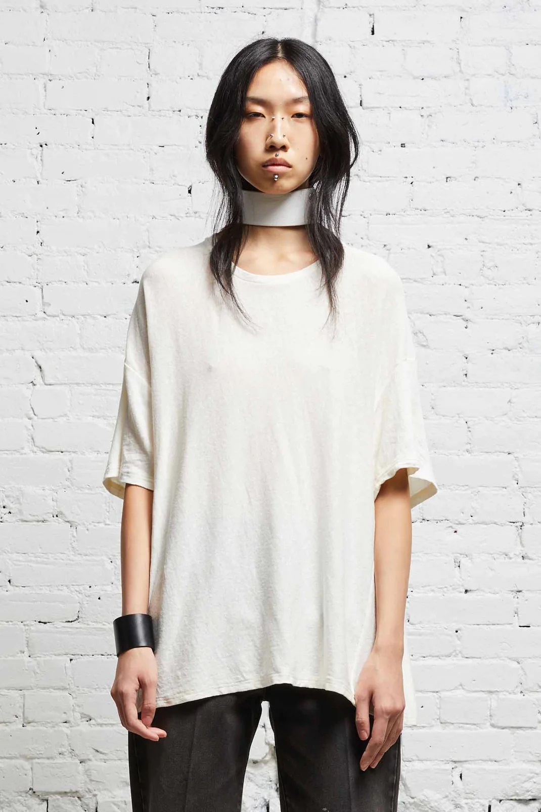 R13 Boxy Seamless T-Shirt in White