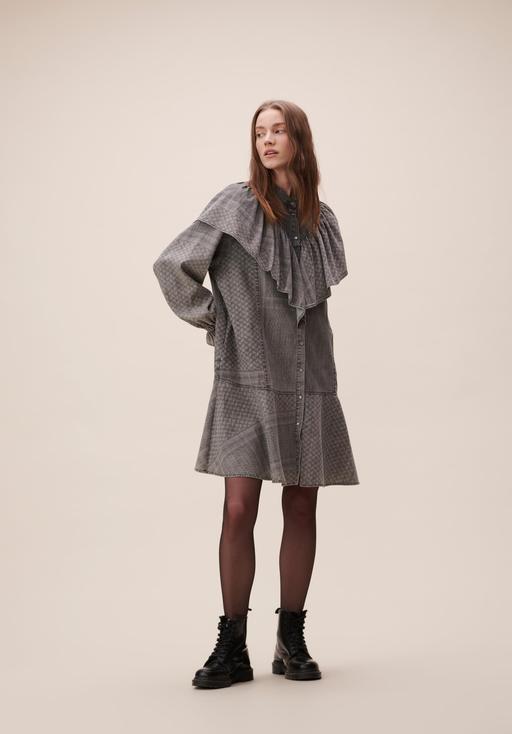 Lala Berlin Dress Detty Patchworked Denim  S