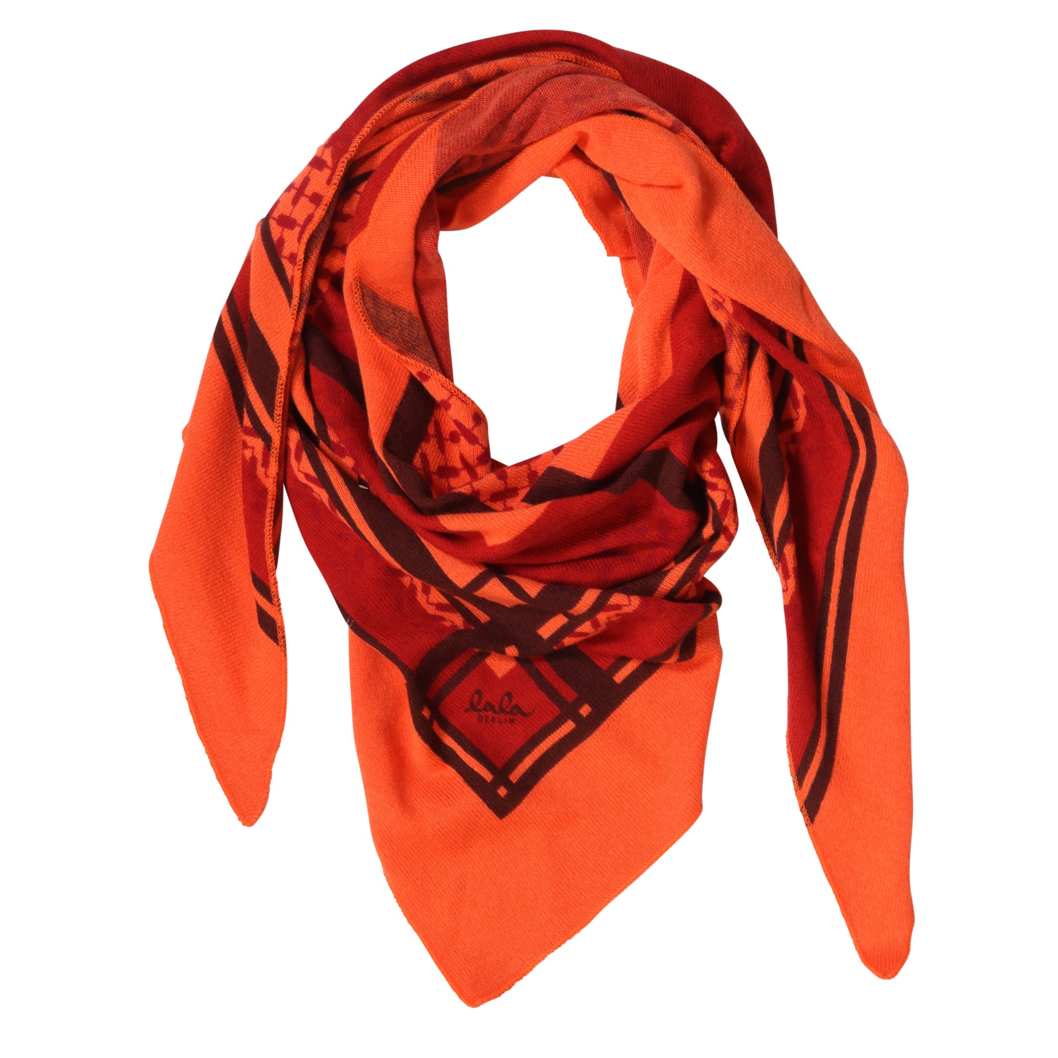 LALA BERLIN Cashmere Scarf Trinity Double Heritage Paprika