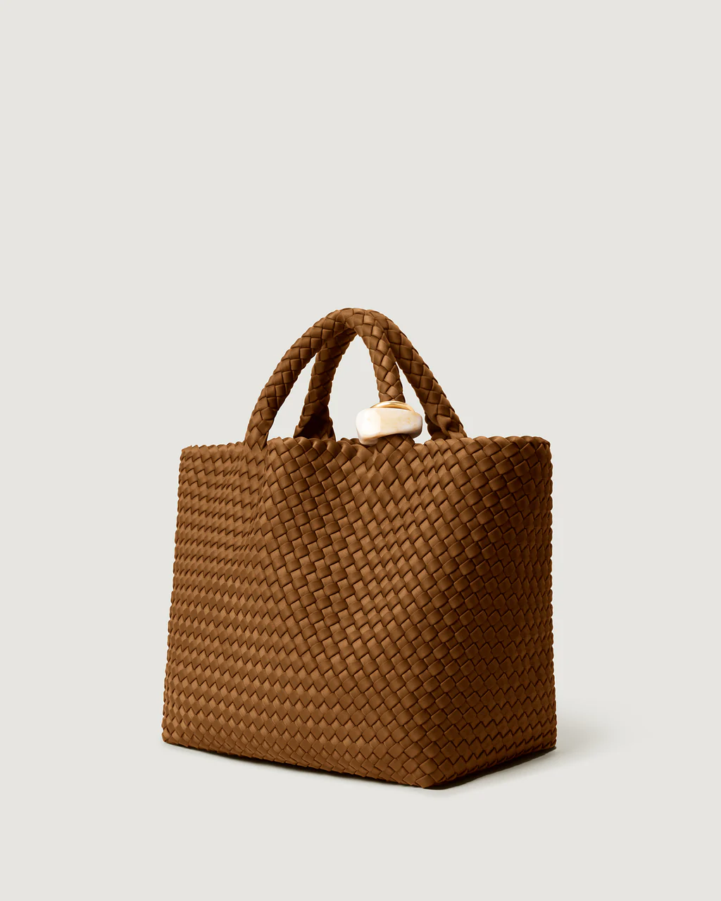 NAGHEDI Handwoven St. Barths Medium Tote Beads in Teak