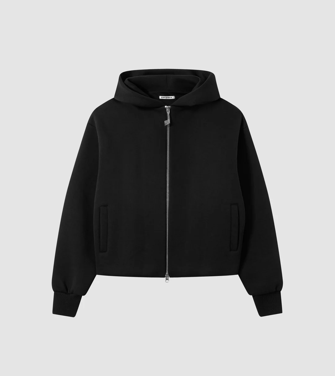 PERPLEX Two Way Zip Hoodie in Black