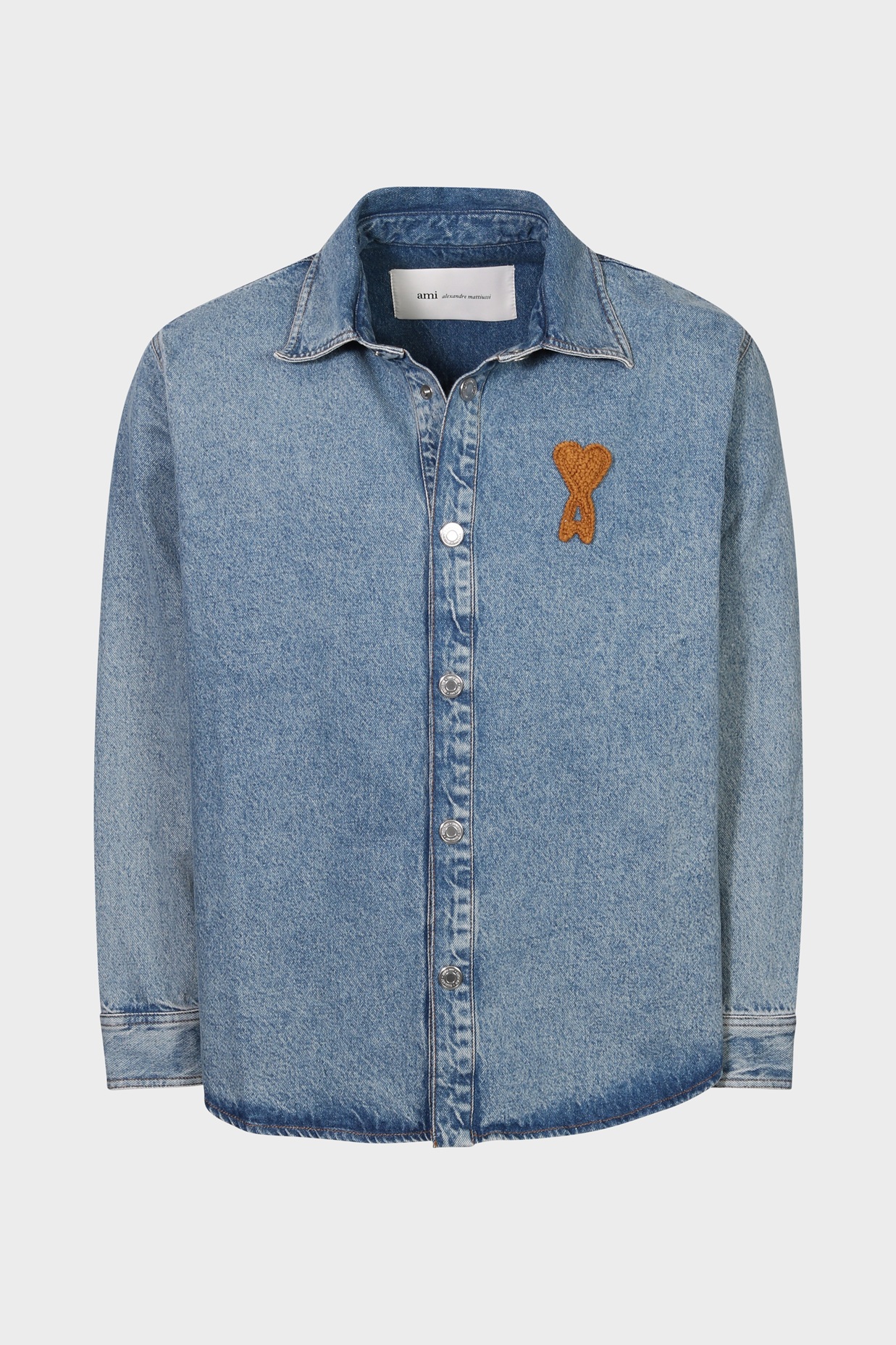 AMI PARIS de Coeur Jeans Overshirt in Used Blue