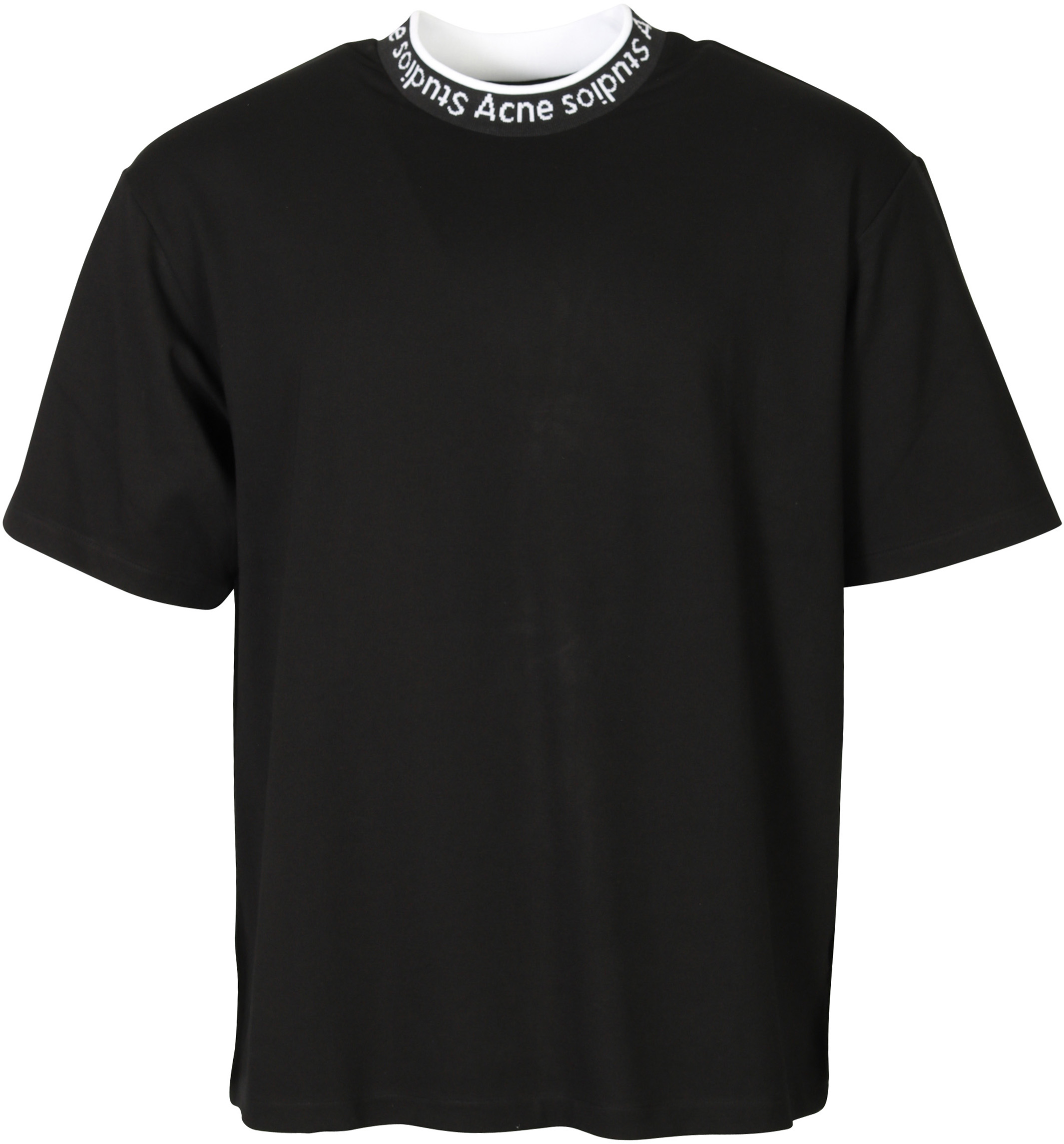 Acne Studios Neck Branded T-Shirt Black