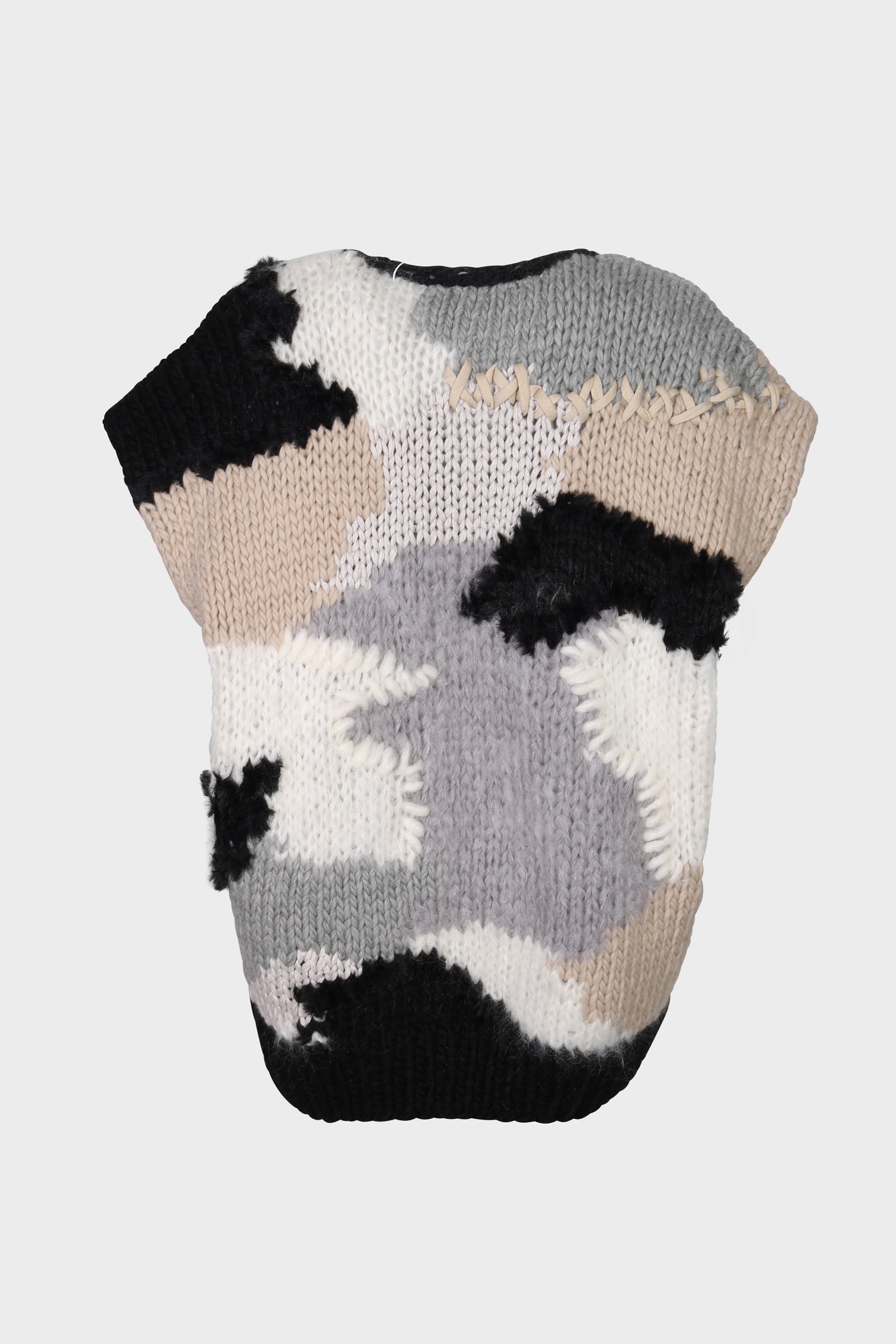 MAIAMI Camouflage Knit Vest in Monochrome M/L