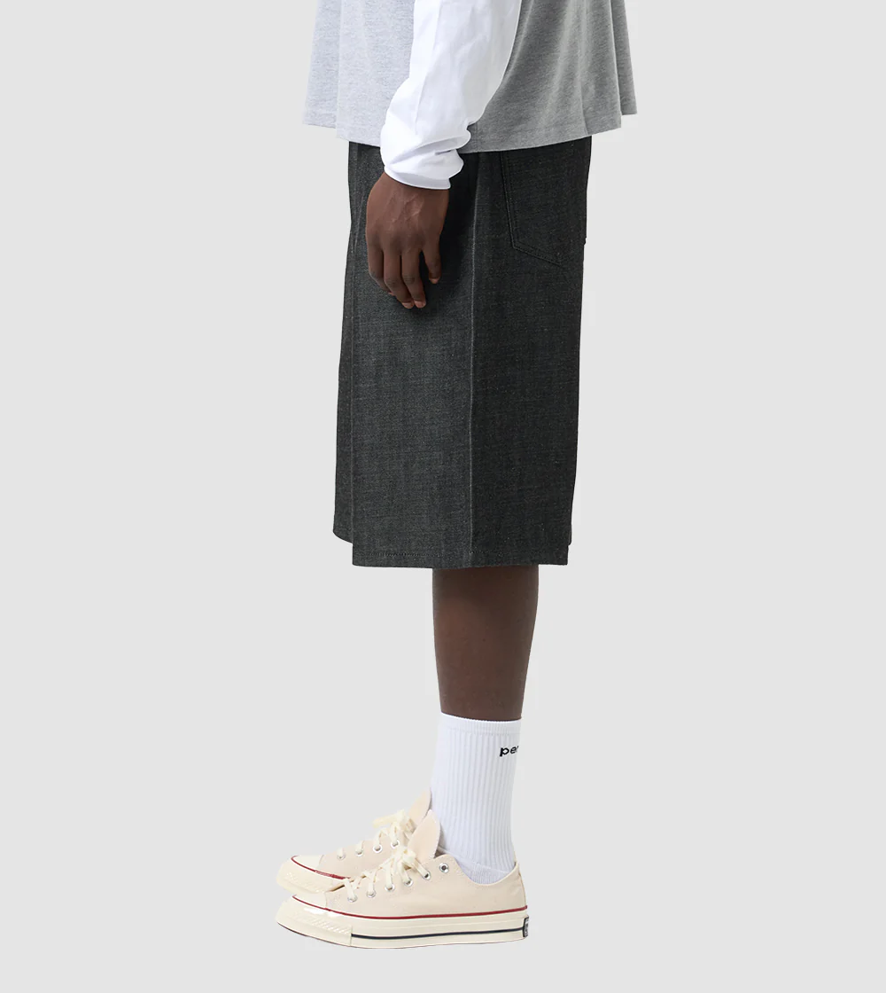 PERPLEX Japanese Raw Denim Shorts in Black