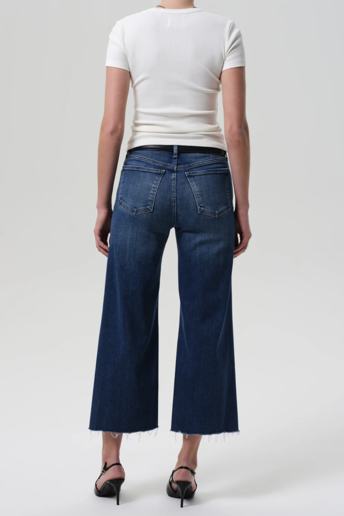 CITIZENS OF HUMANITY Lyra Wide Leg Crop Jeans in Dark Blue