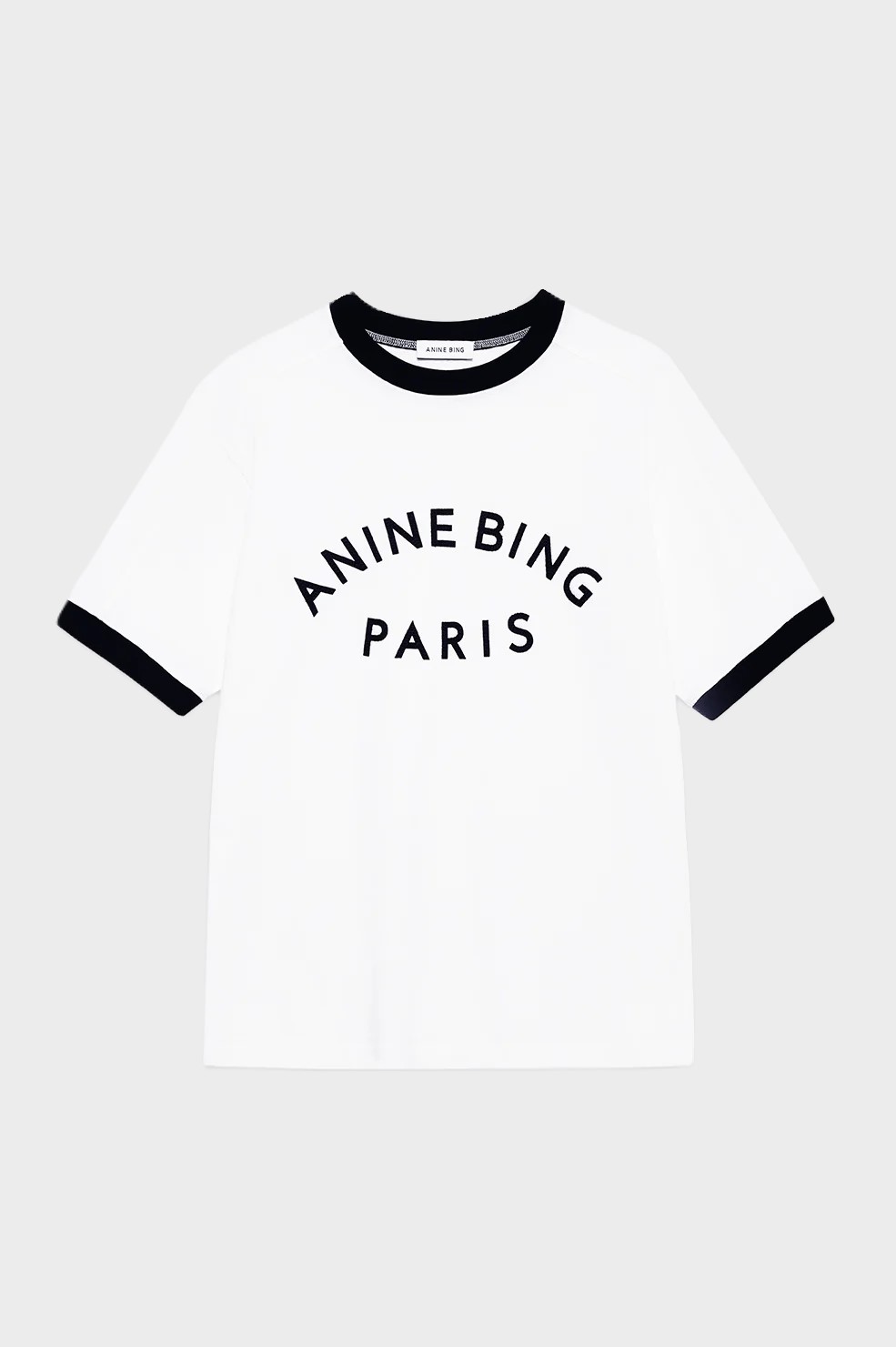 ANINE BING Paris Relaxed Boxy Fit T-Shirt in Ivory
