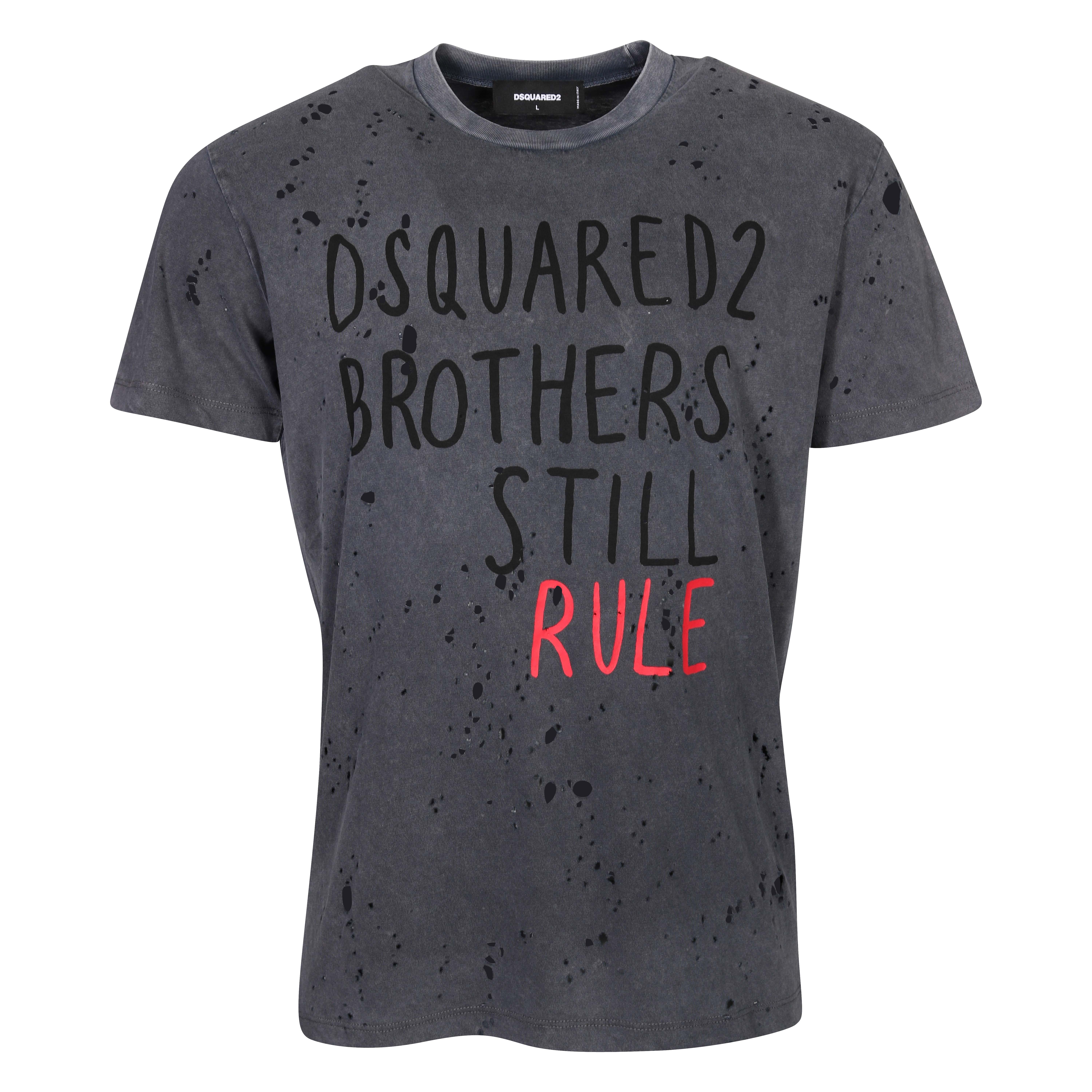 Dsquared Still Rule Cool T-Shirt in Washed Dark Grey