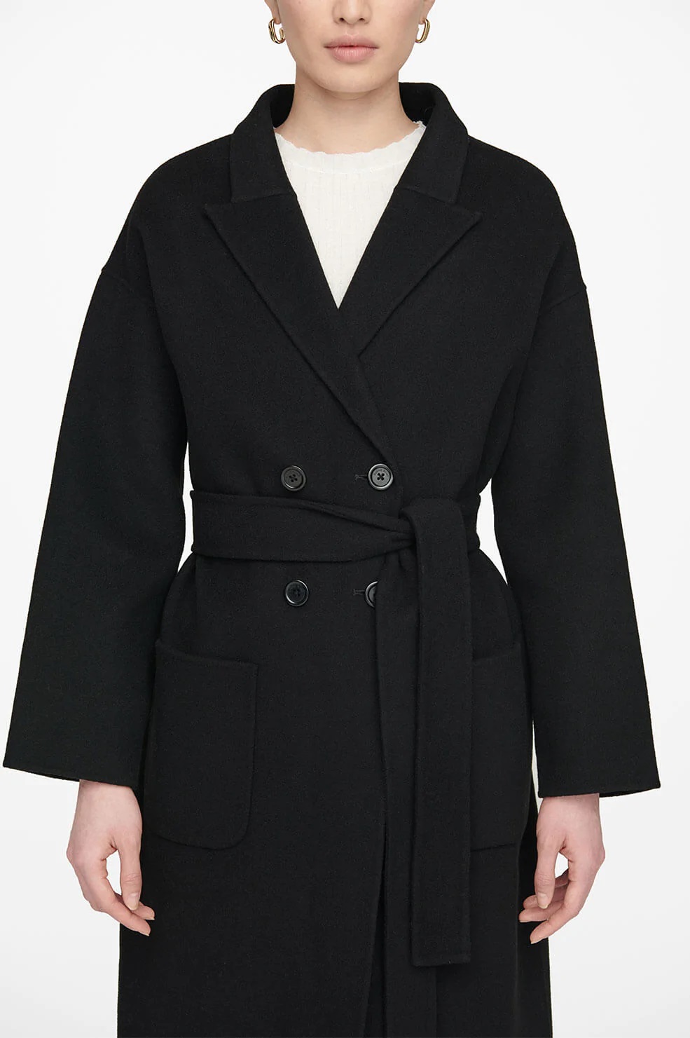 Anine Bing Wool Coat Dylan in Black M