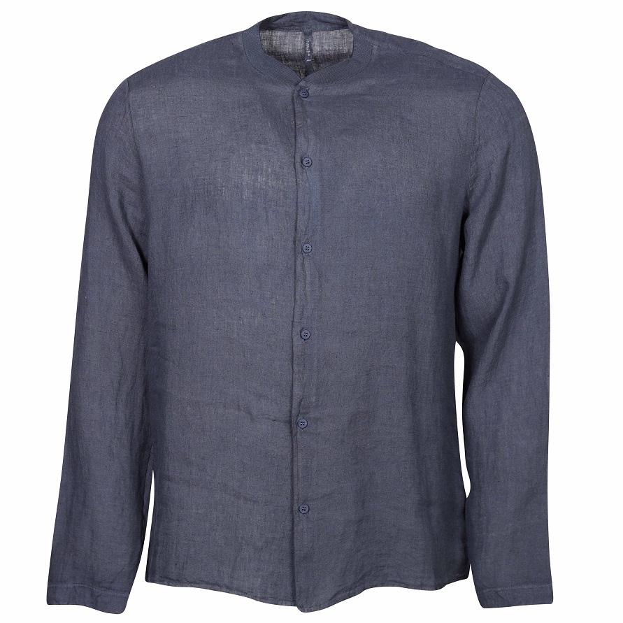 TRANSIT UOMO Linen Shirt in Blue 3XL