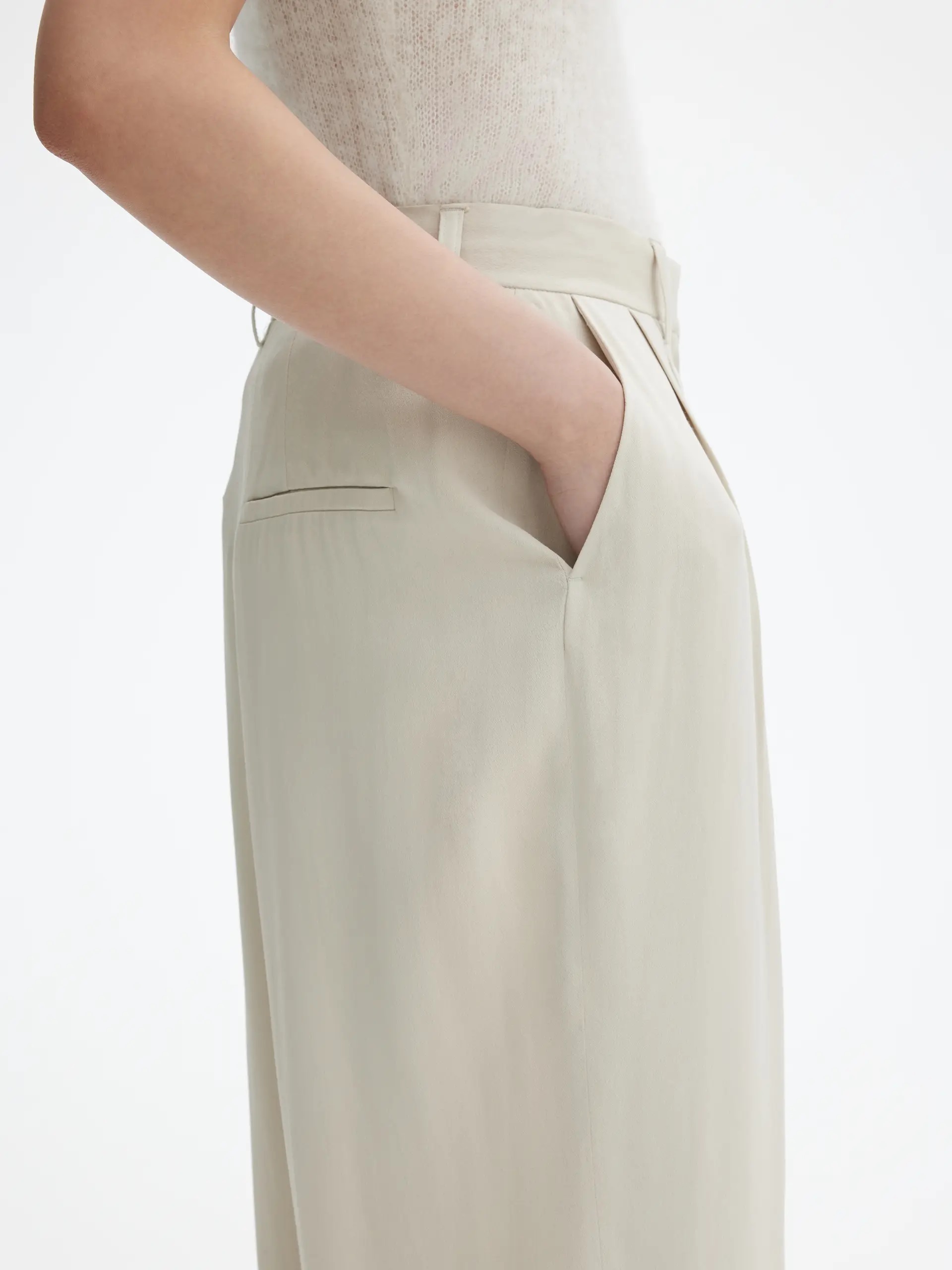 DAGMAR Wide Suit Pant in Pearl Grey 36