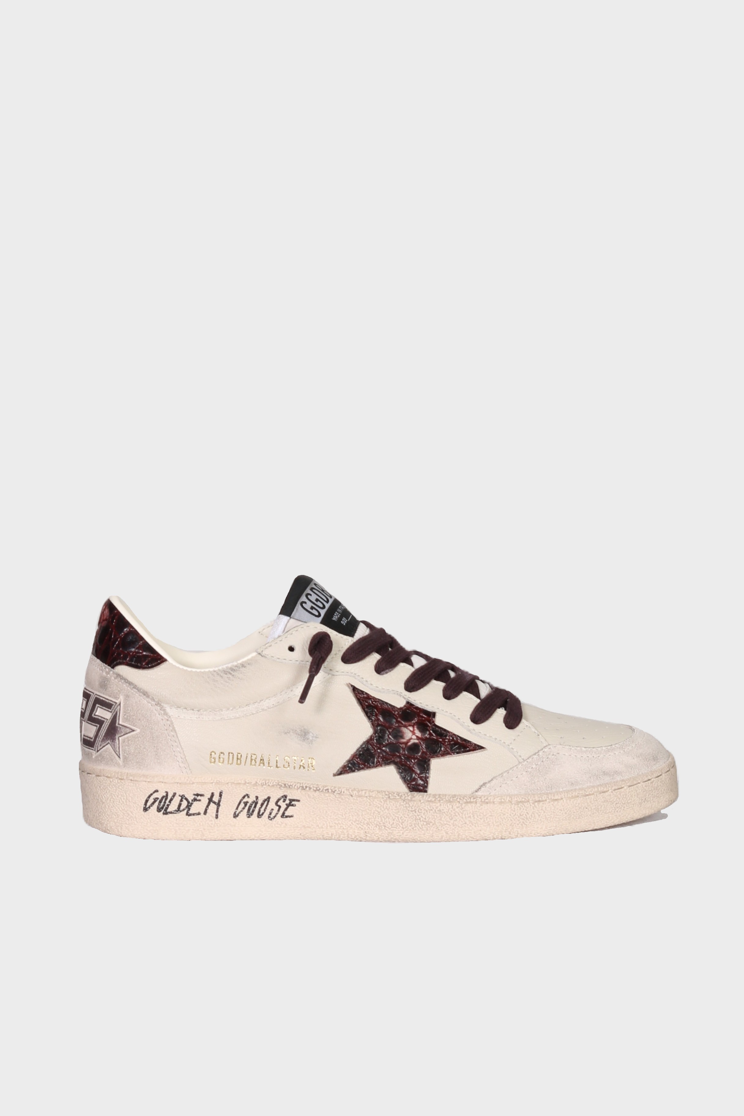 GOLDEN GOOSE Ballstar in Beige/Bordeaux