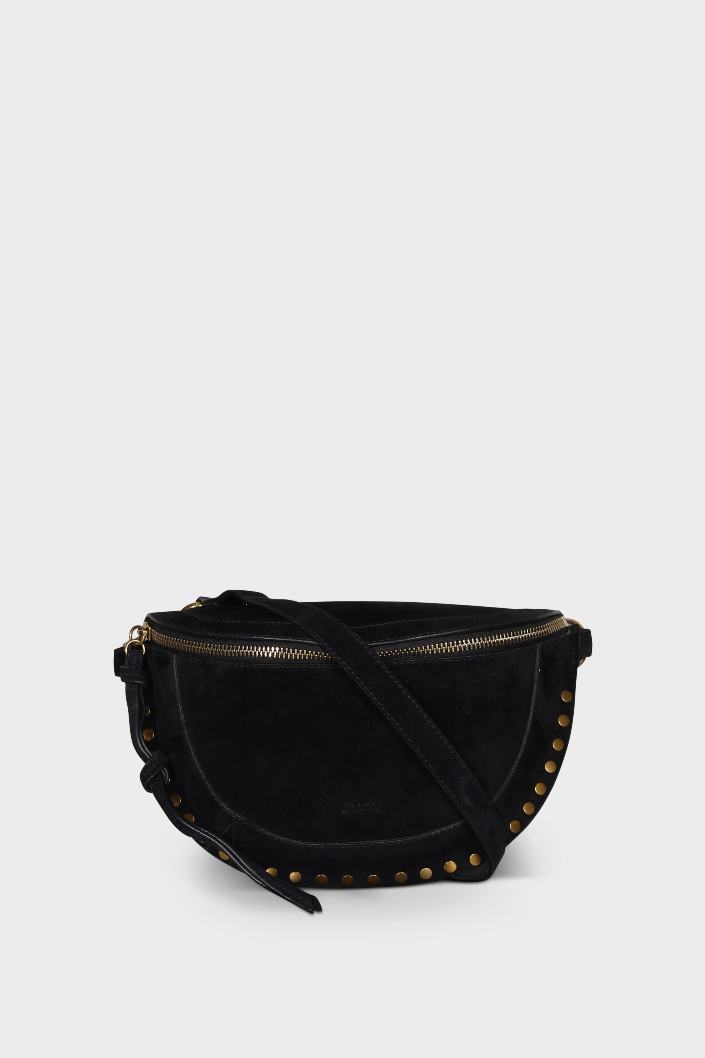 ISABEL MARANT Skano Fannypack in Black Velvet with Studs
