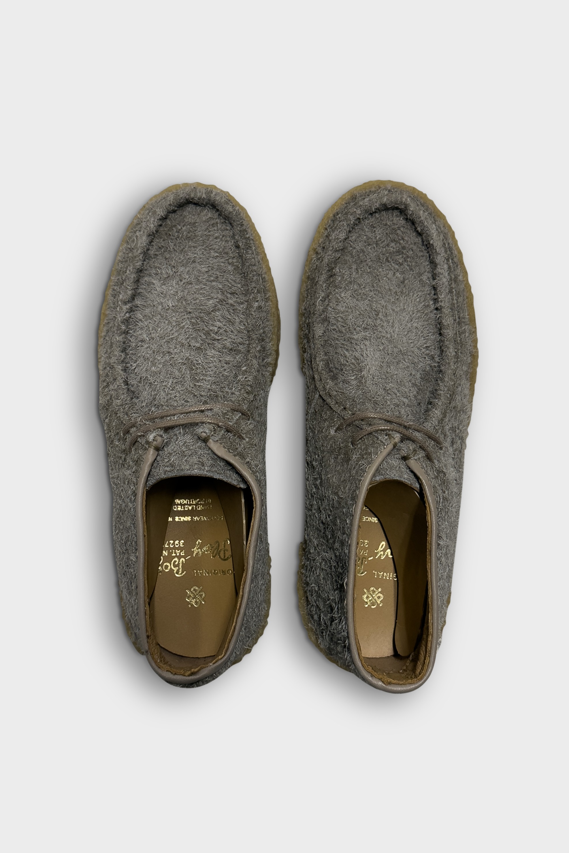 THE ORIGINAL PLAYBOY Low Moc Boots in Distressed Taupe Suede THE ORIGINAL PLAYBOY Low Moc Boots in Distressed Taupe Suede