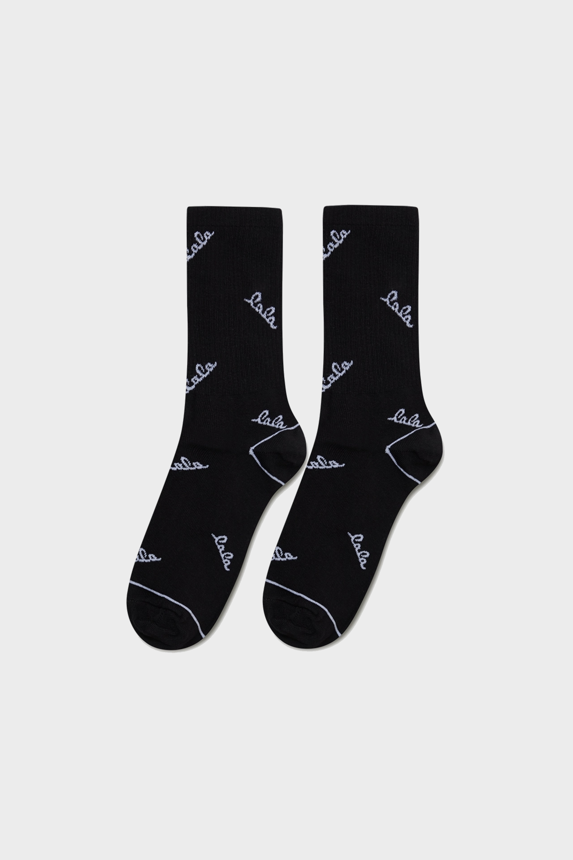 LALA BERLIN Socks in Black/White Logo