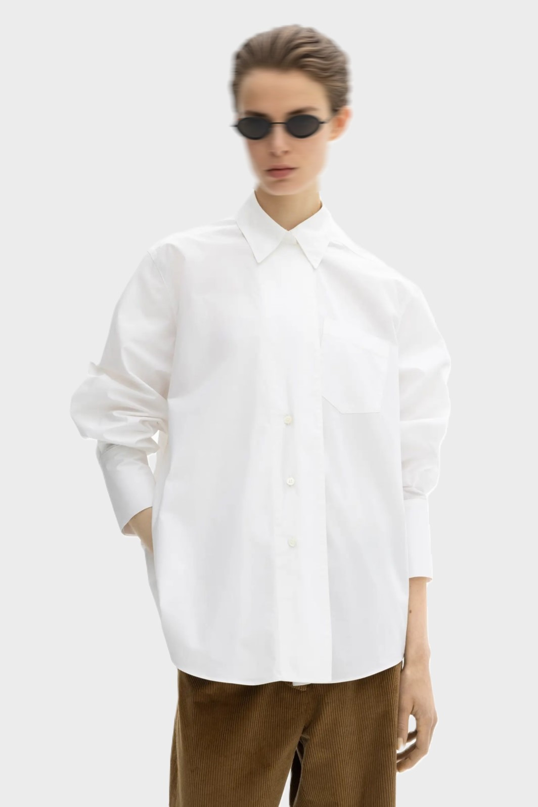 DAGMAR Asymmetric Shirt in White 40