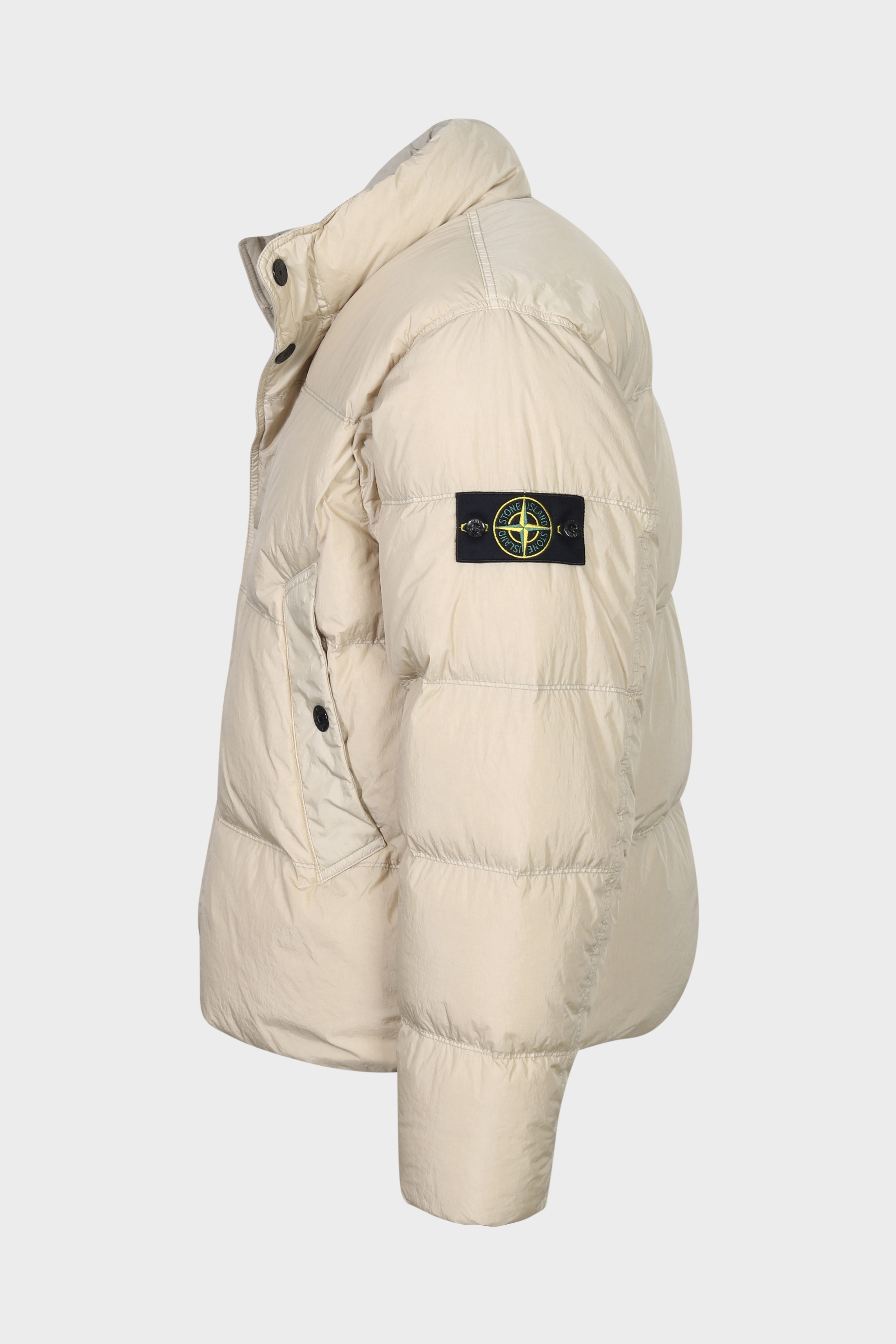 STONE ISLAND Garment Dyed Crinkle Reps Down Jacket in Beige