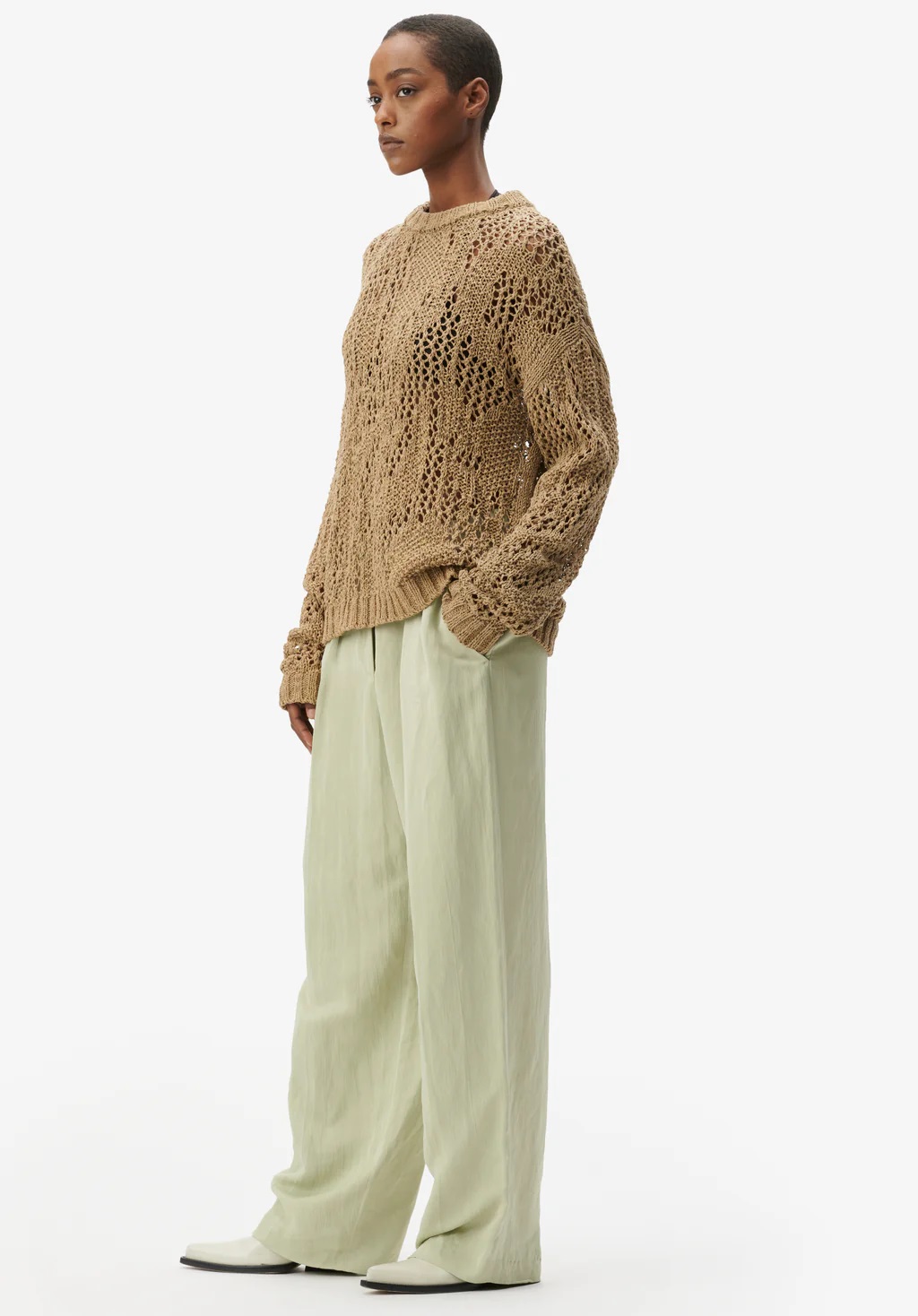 LALA BERLIN Knit Pullover in Dark Eucalyptus M
