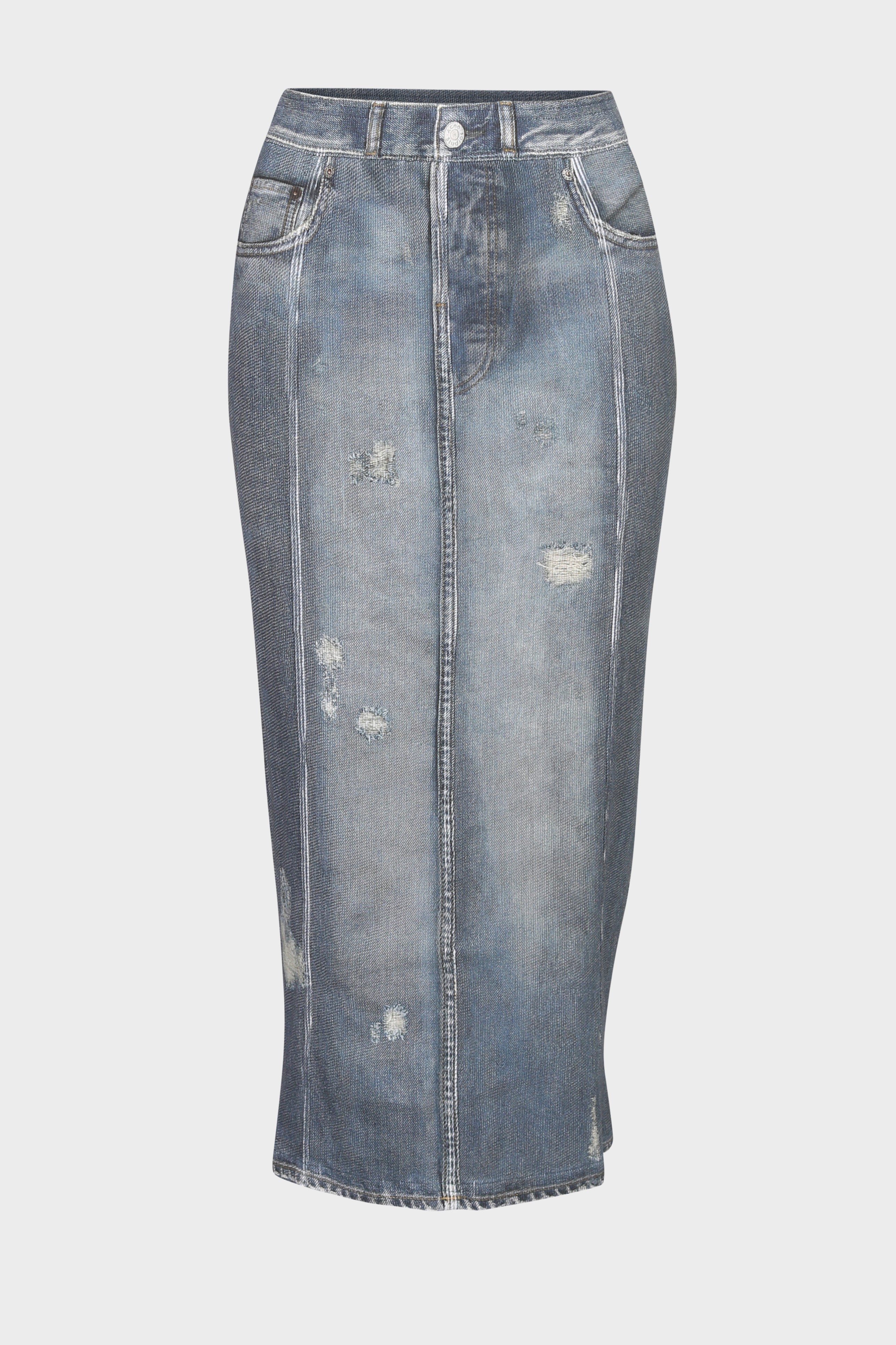 ACNE STUDIOS Full Printed Skirt in Denim Blue ACNE STUDIOS Full Printed Skirt in Denim Blue