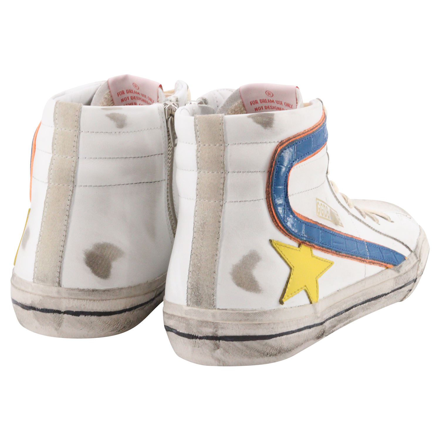 Golden Goose Sneaker Slide Printed Wave White/Blue/Yellow