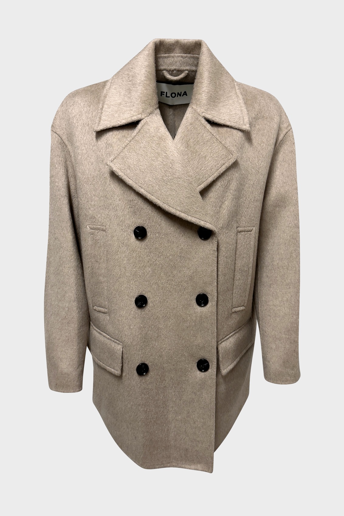 FLONA Soft Wool Caban Jacket in Beige FLONA Soft Wool Caban Jacket in Beige