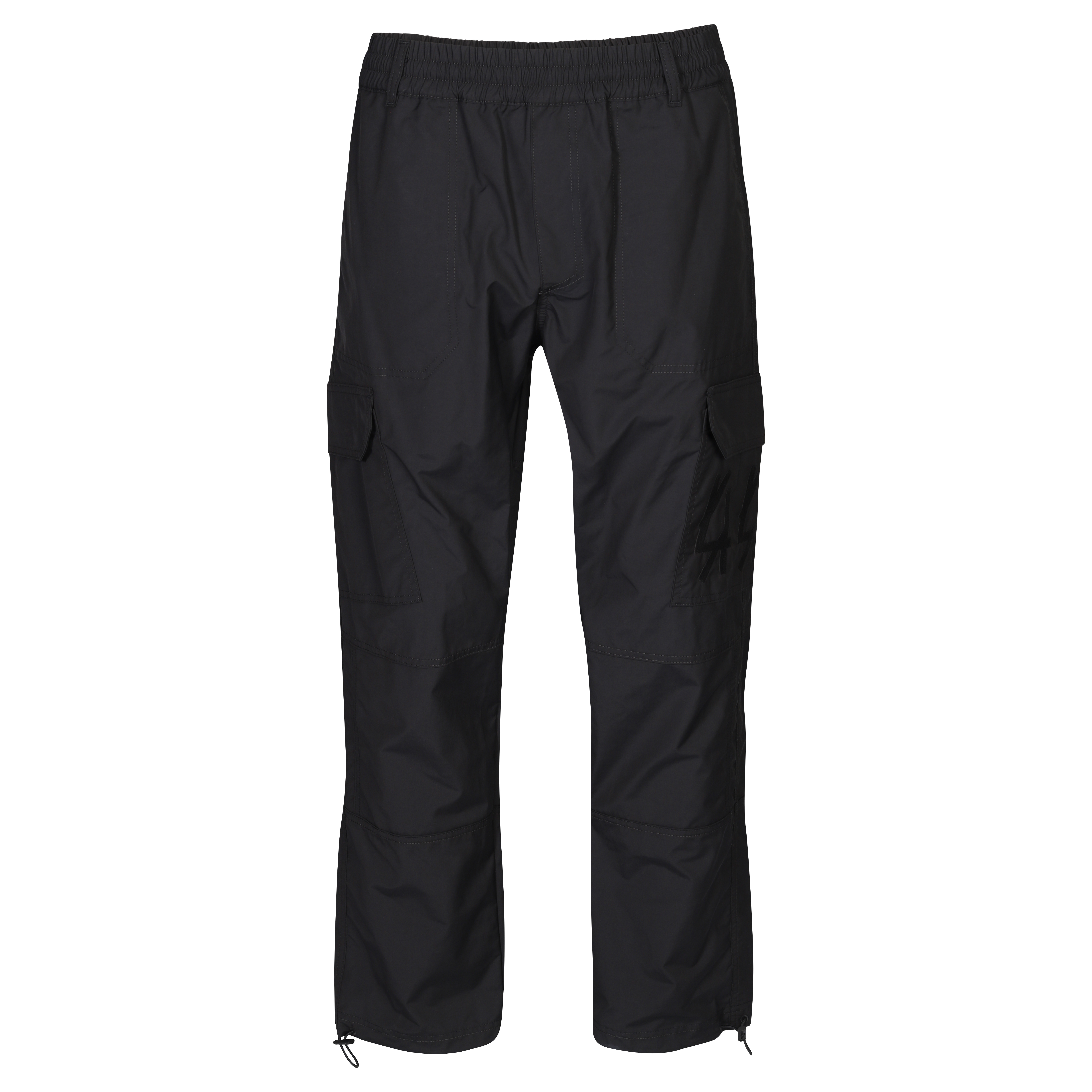 44 Label Group Think Solid Cargo Trousers in Black