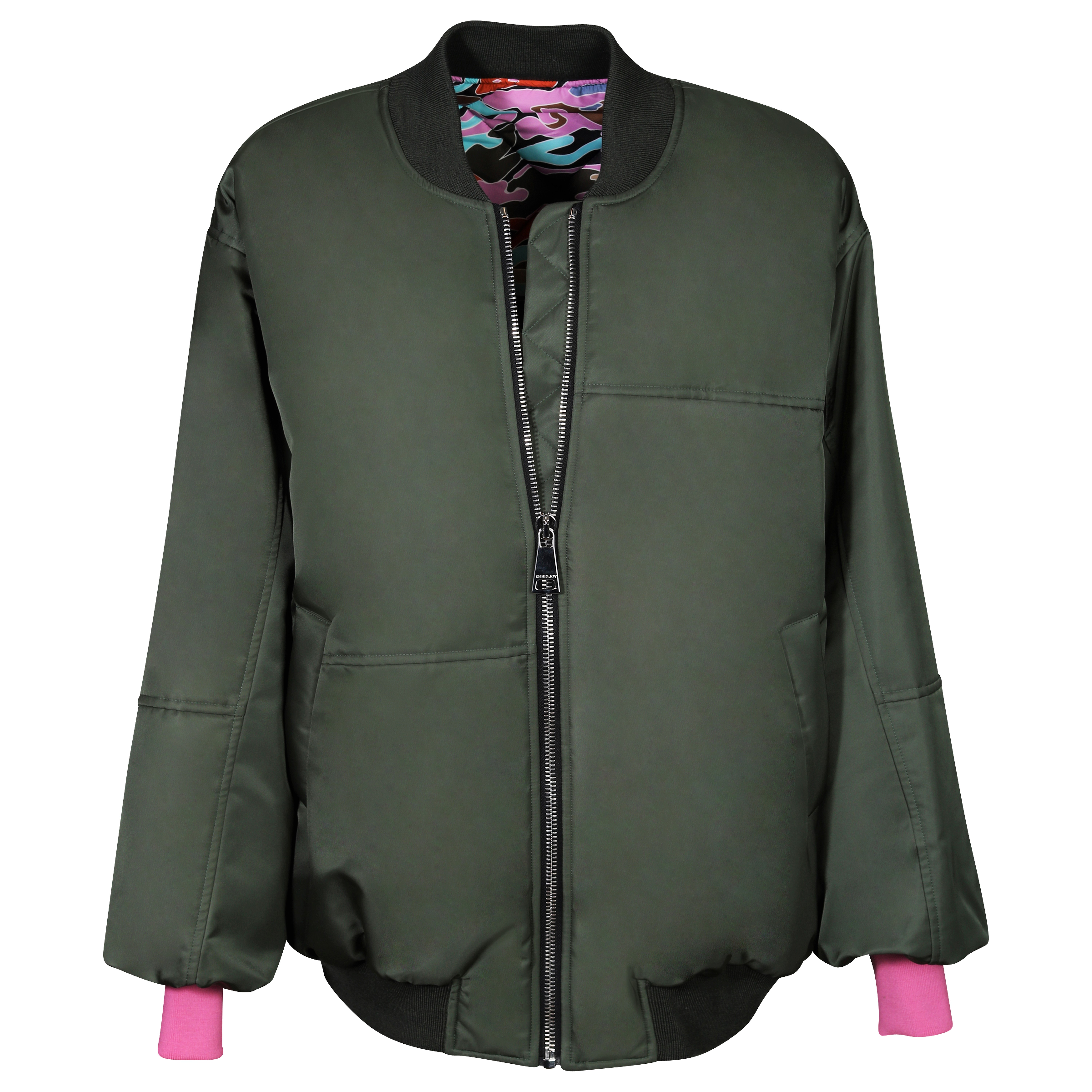 Khrisjoy Puffer Bomber Jacket Military Green