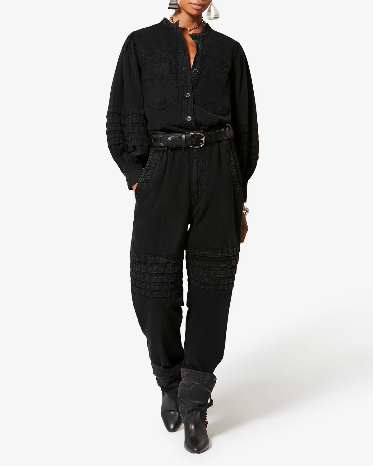 ISABEL MARANT ÉTOILE Mileda Shirt in Faded Black FR40 / DE38