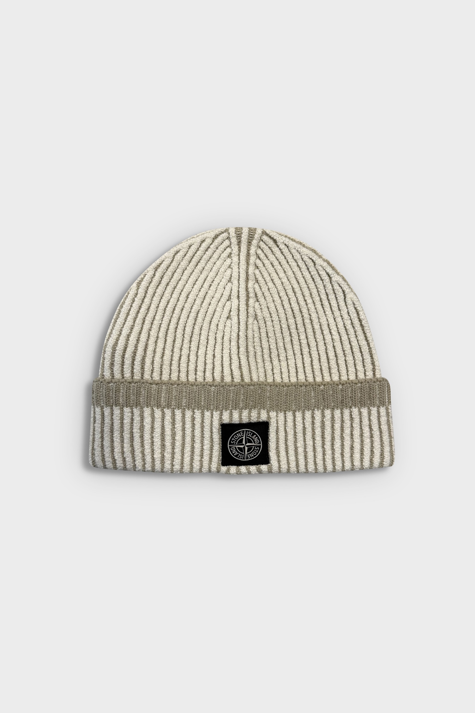 STONE ISLAND Knit Beanie in Beige/Ivory
