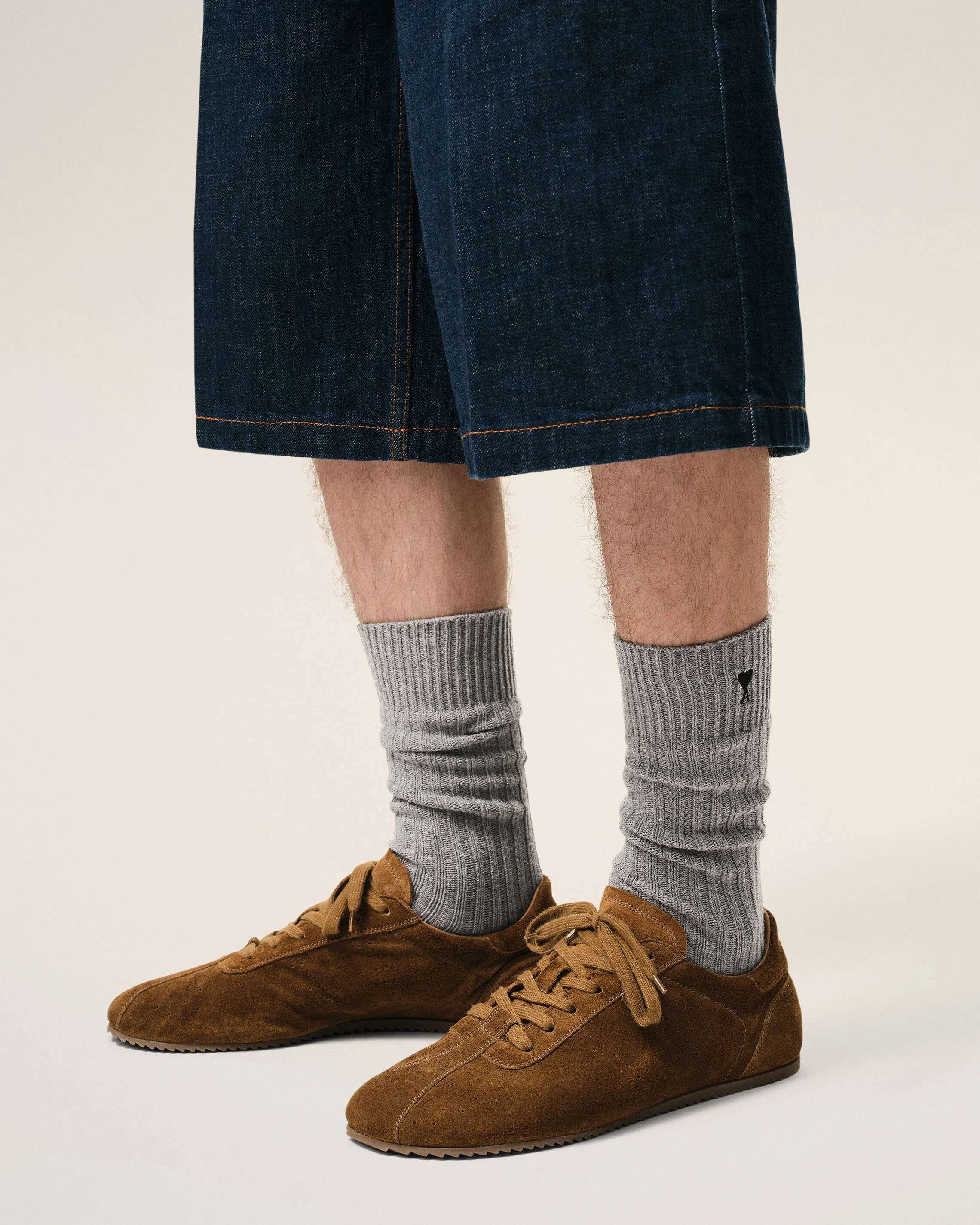 AMI PARIS de Coeur 3 Pack Socks in Off White/Grey/Black