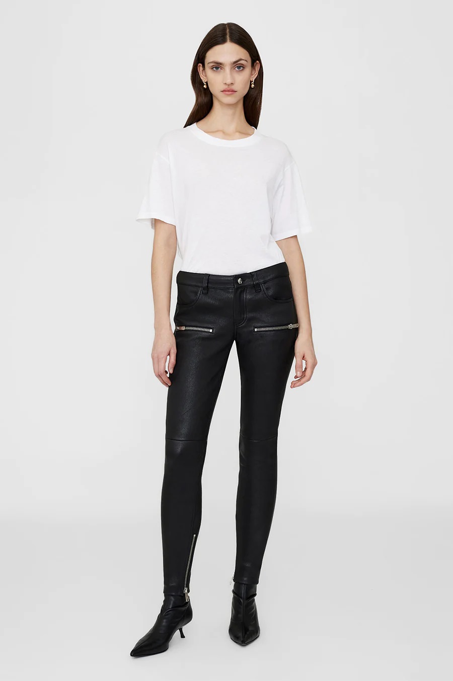 ANINE BING Remy Leather Pant in Black 34