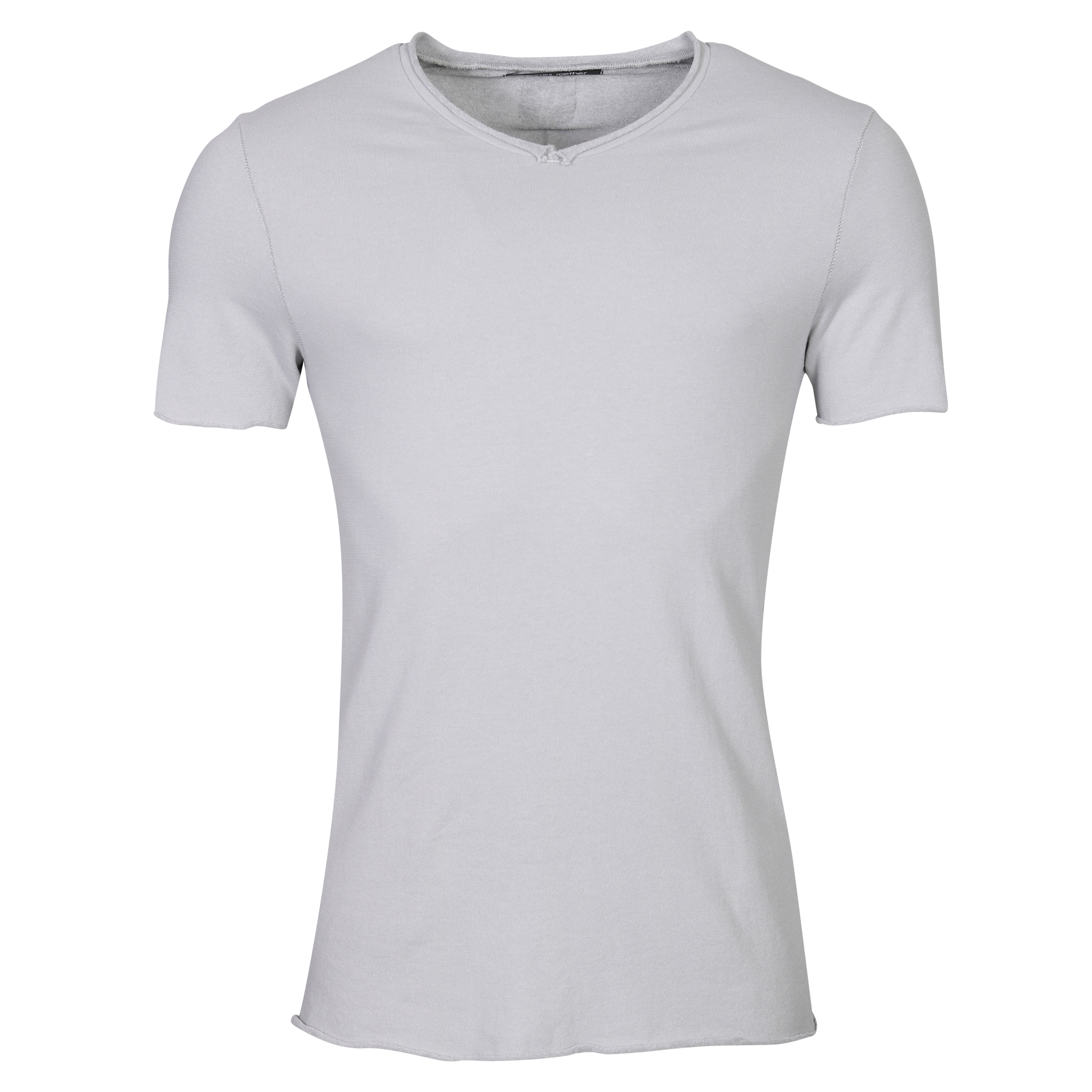 Hannes Roether Frottee V-Neck T-Shirt in Mouse
