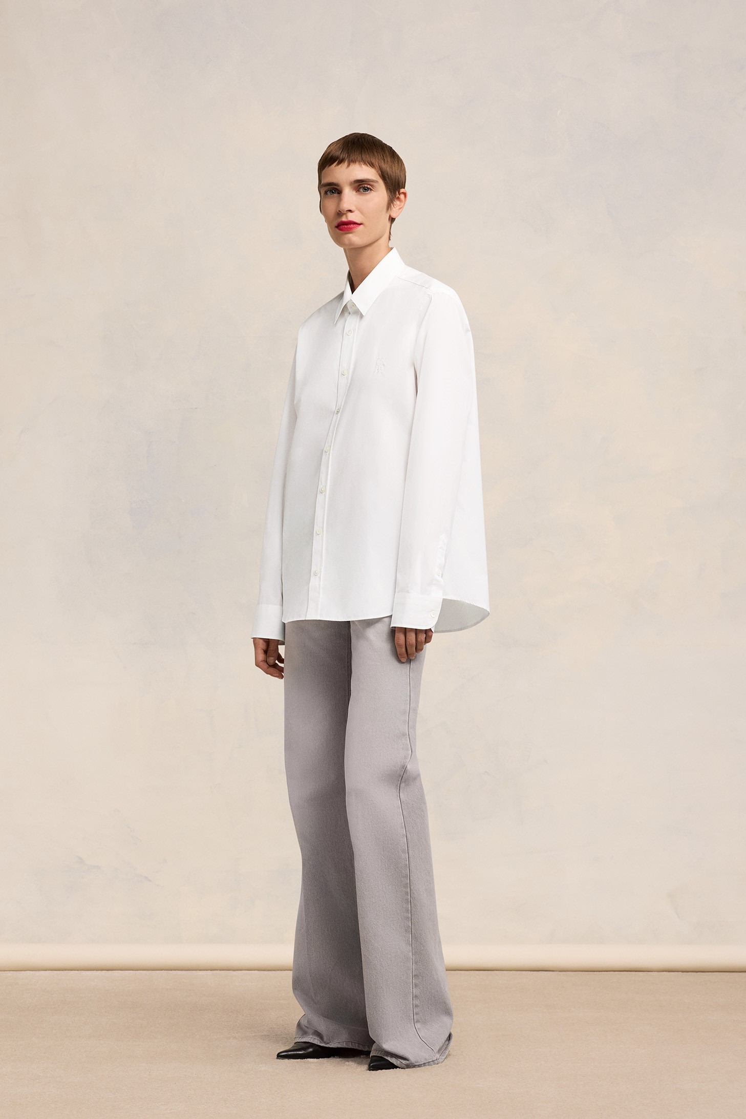 AMI PARIS de Coeur Classic Shirt in White XL