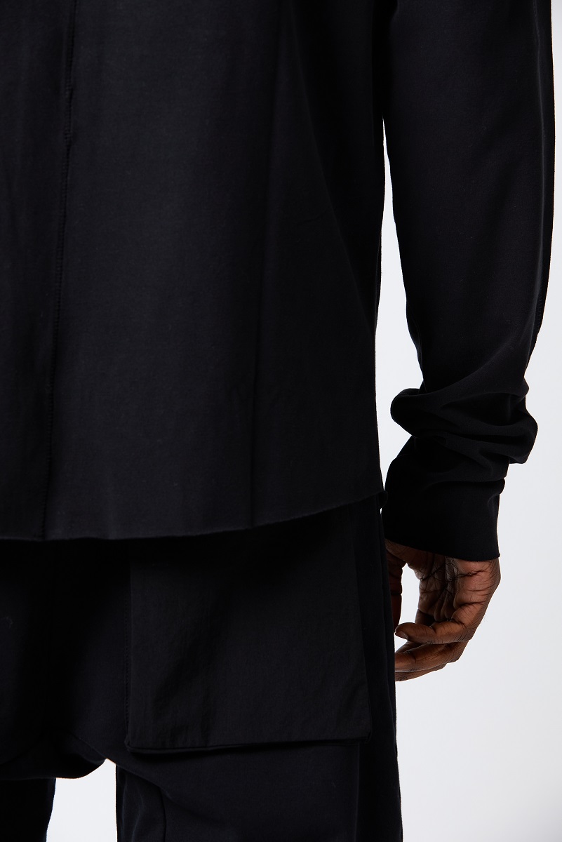 Thom Krom Cotton Shirt in Black XXL