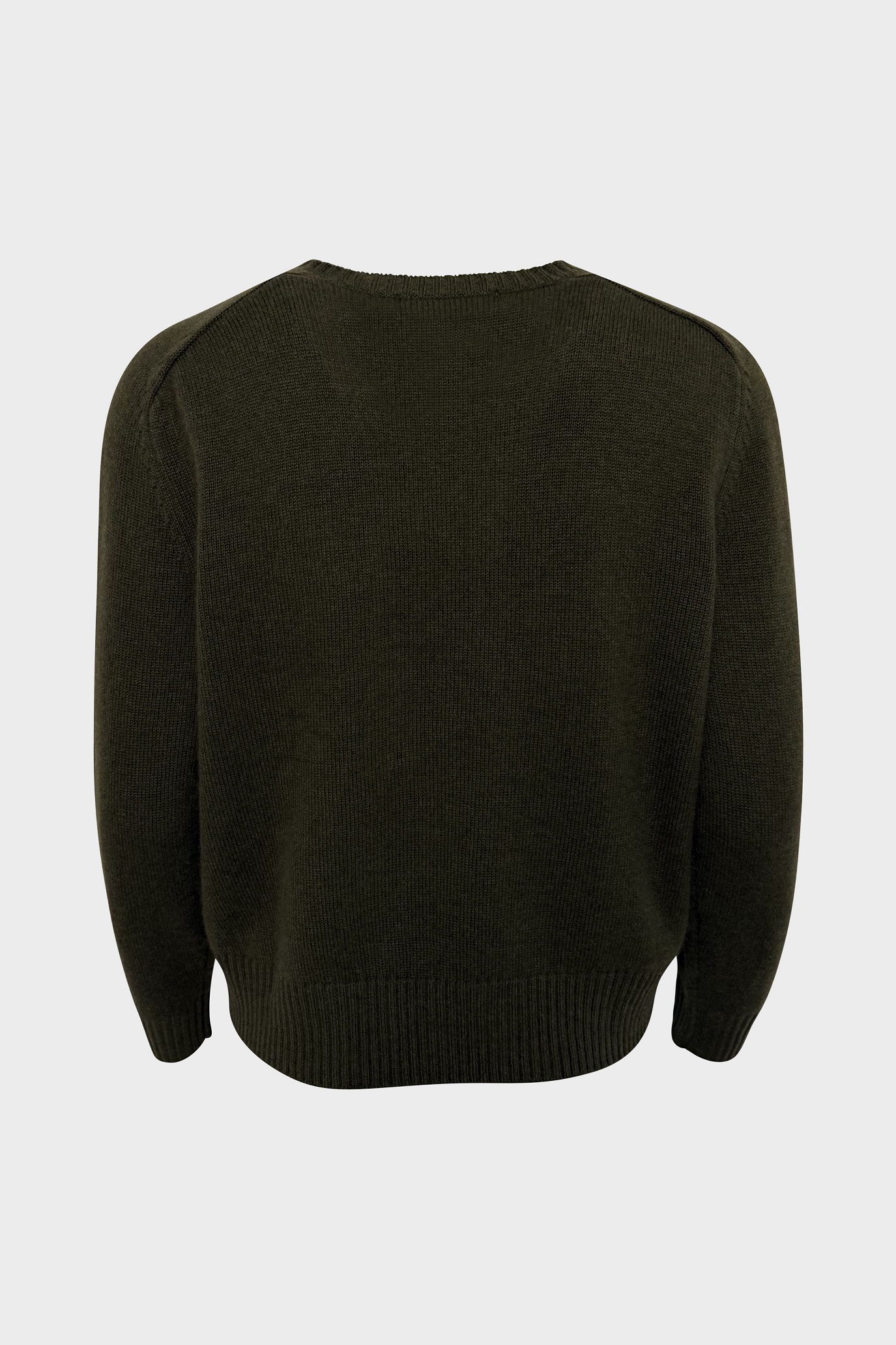 FLONA Cropped Cashmere Sweater in Moss Green