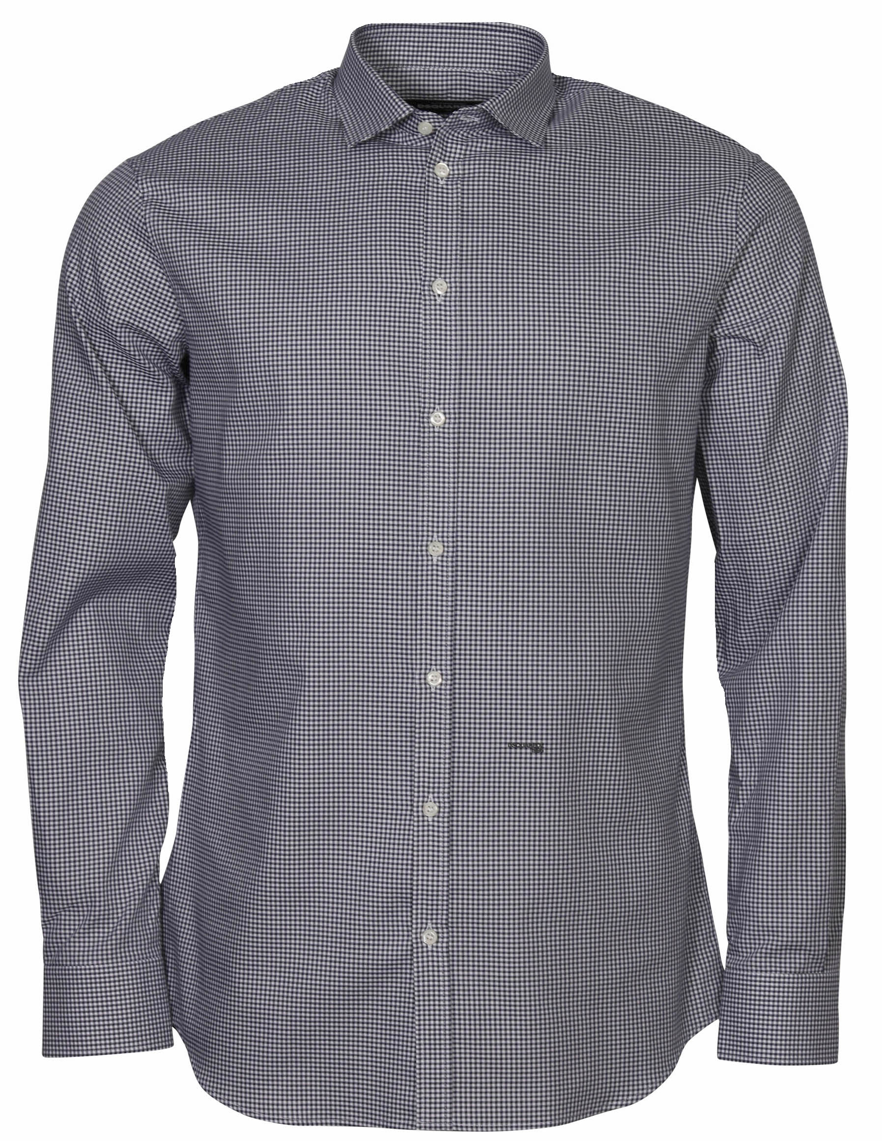 Dsquared Classic Tailored Check Shirt Navy/White