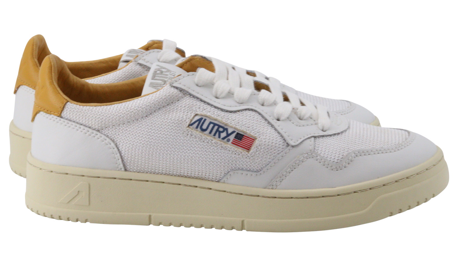 Autry Action Shoes Vintage Sneaker Leather/Kevlar White Gold