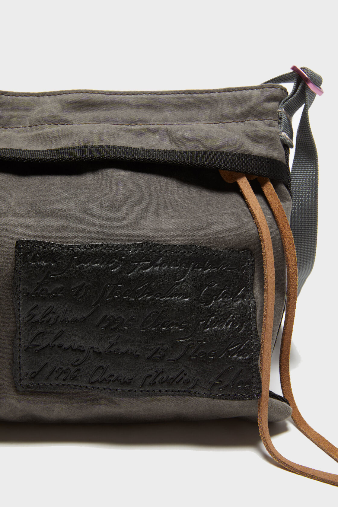 ACNE STUDIOS Mini Messenger Bag in Grey/Black