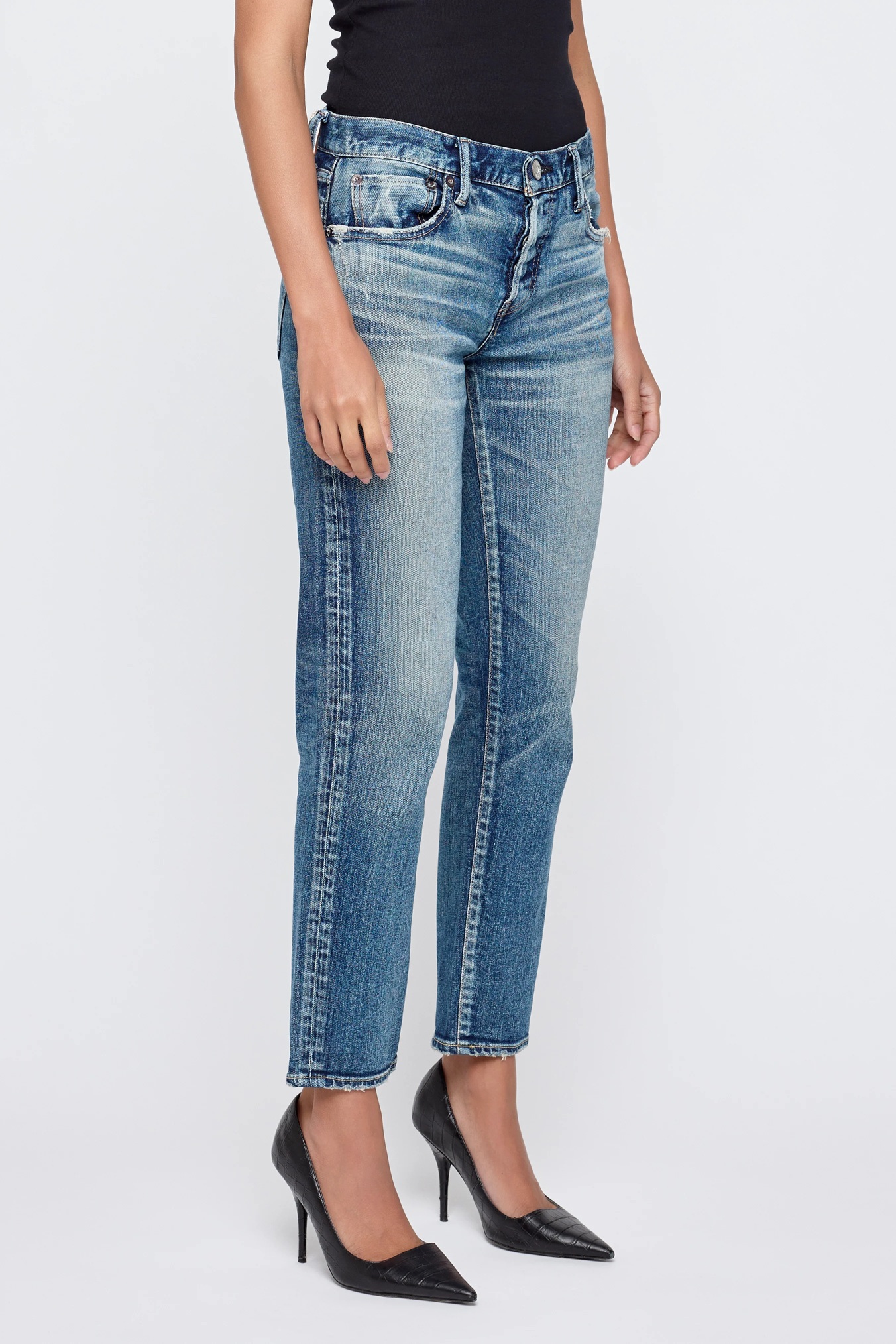 MOUSSY VINTAGE Jeans Tapered Alice in Blue