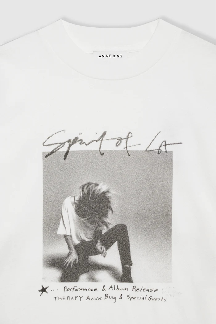 ANINE BING Ashton Spirit T-Shirt in Ivory